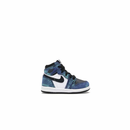 Jordan 1 Retro High Tie Dye (TD) - Image 1 - Only at www.BallersClubKickz.com - Add a unique twist to your sneaker collection with the Jordan 1 Retro High Tie Dye (TD). Classic Air Jordan 1 details like toe box perforations and the signature Swoosh logo on the sidewall are topped with an eye-catching tie dye design that’s perfect for styling all year round.