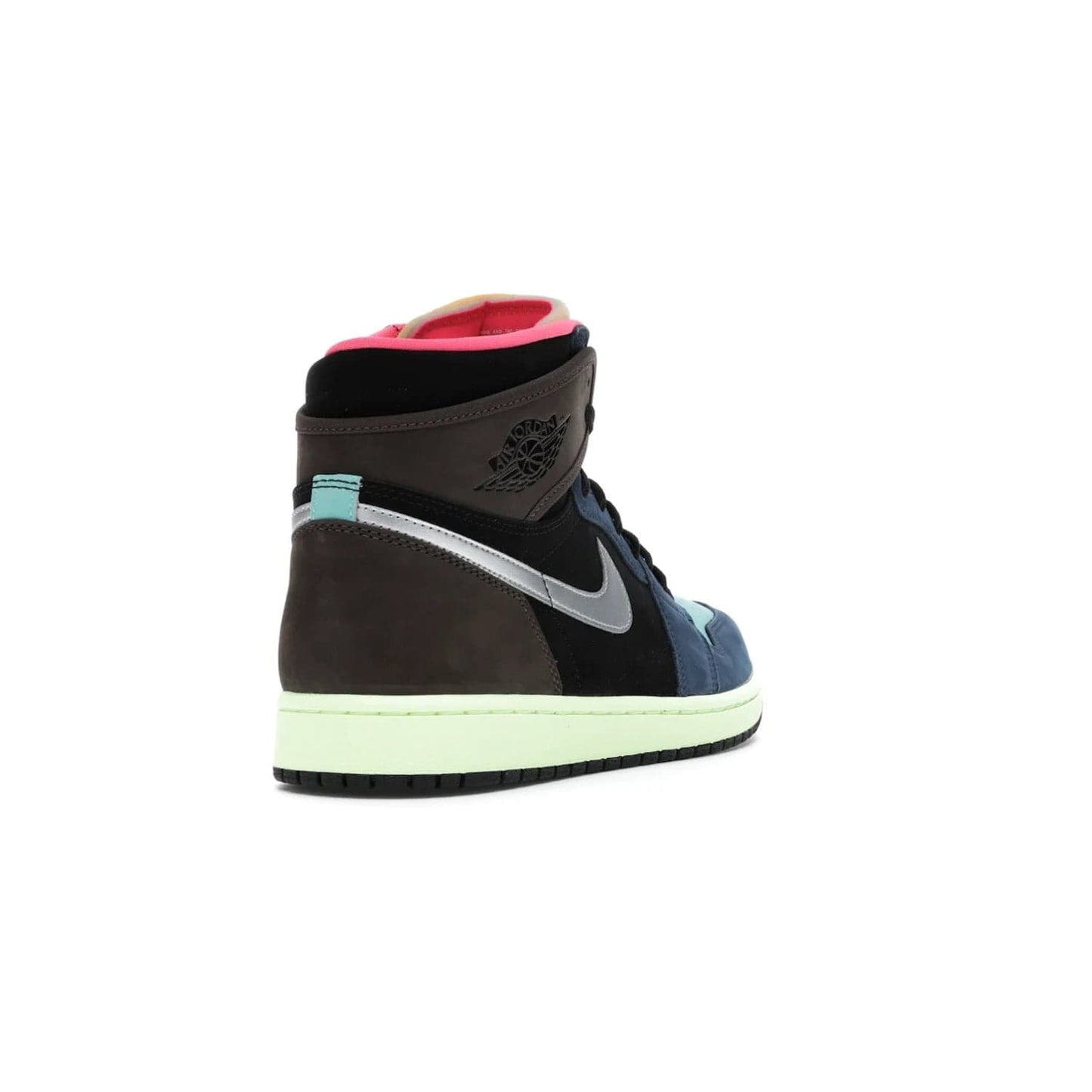 Jordan 1 Retro High Tokyo Bio Hack - Image 31 - Only at www.BallersClubKickz.com - Step up your sneaker game with the Air Jordan 1 Retro High Tokyo Bio Hack! Unique design featuring multiple materials and eye-catching colors. Metallic leather Swoosh and light green midsole for a stunning look. Available now for just $170.