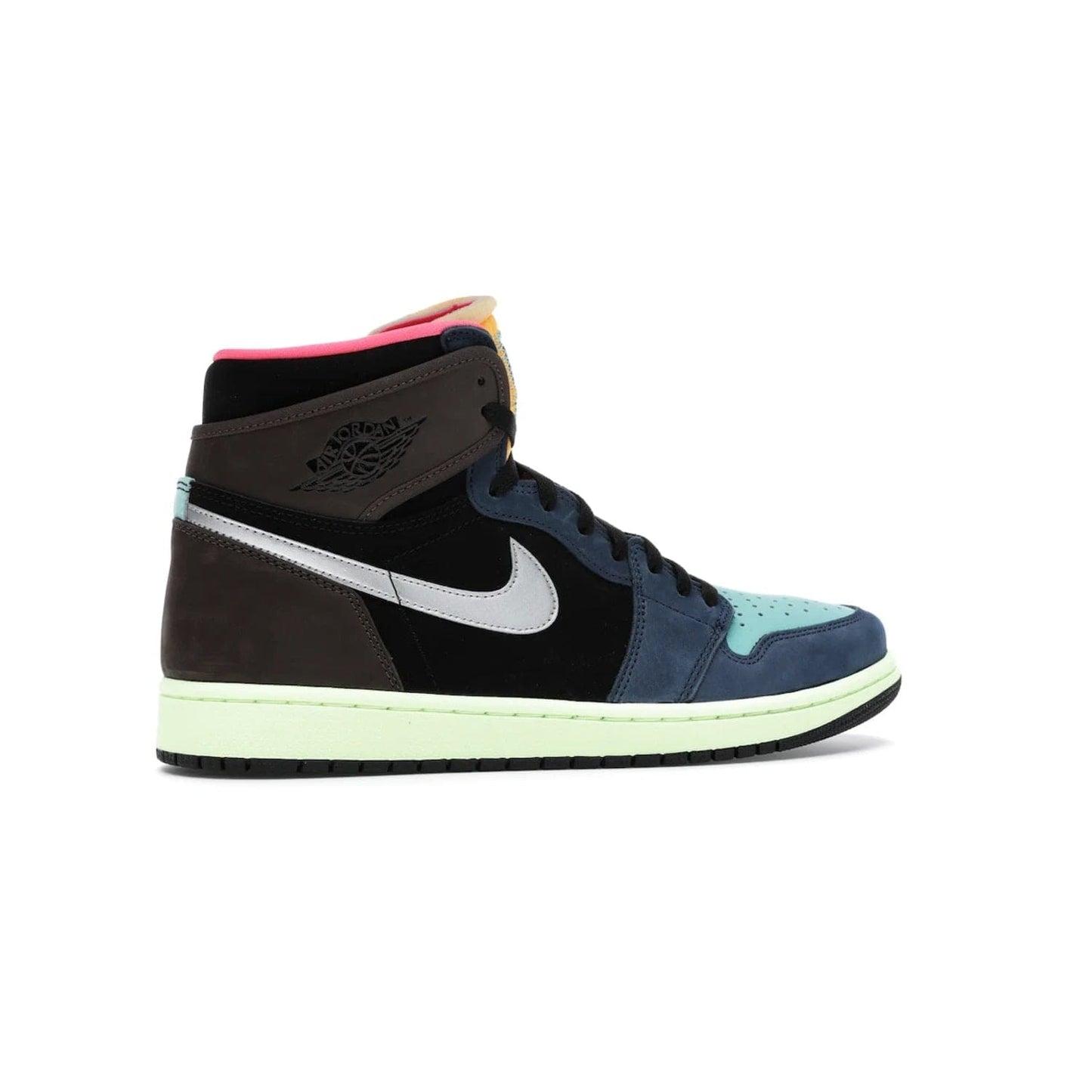 Jordan 1 Retro High Tokyo Bio Hack - Image 35 - Only at www.BallersClubKickz.com - Step up your sneaker game with the Air Jordan 1 Retro High Tokyo Bio Hack! Unique design featuring multiple materials and eye-catching colors. Metallic leather Swoosh and light green midsole for a stunning look. Available now for just $170.