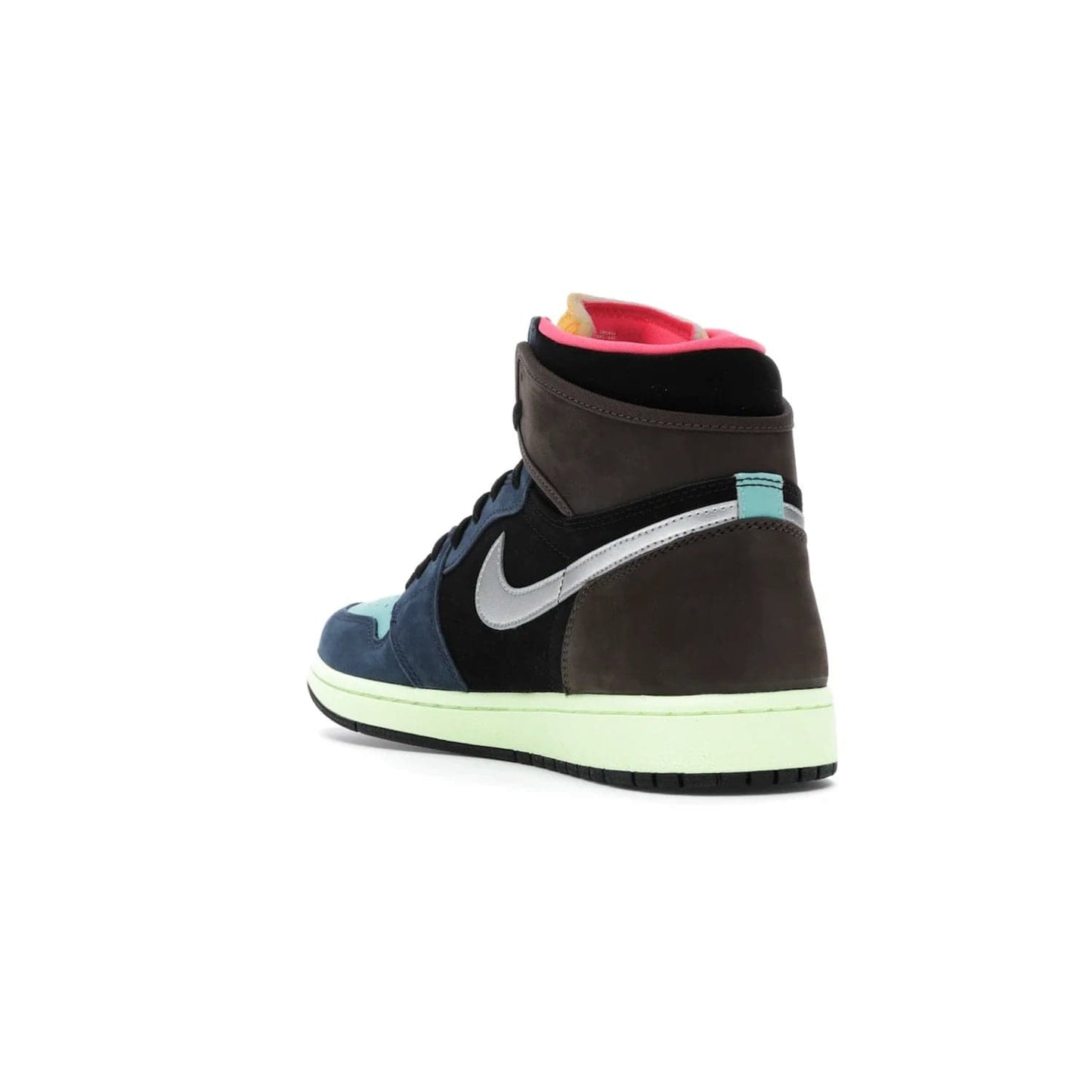 Jordan 1 Retro High Tokyo Bio Hack - Image 25 - Only at www.BallersClubKickz.com - Step up your sneaker game with the Air Jordan 1 Retro High Tokyo Bio Hack! Unique design featuring multiple materials and eye-catching colors. Metallic leather Swoosh and light green midsole for a stunning look. Available now for just $170.