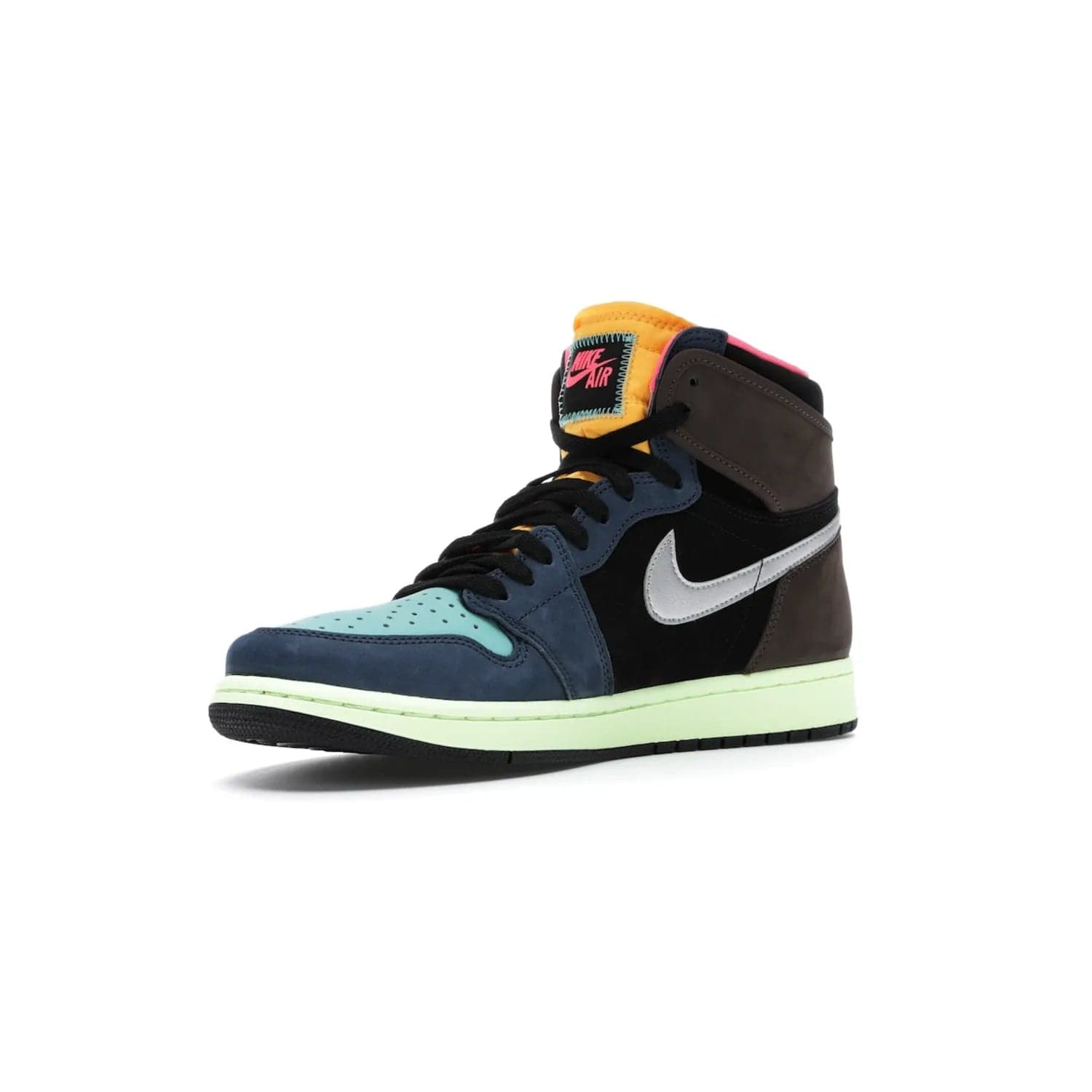 Jordan 1 Retro High Tokyo Bio Hack - Image 15 - Only at www.BallersClubKickz.com - Step up your sneaker game with the Air Jordan 1 Retro High Tokyo Bio Hack! Unique design featuring multiple materials and eye-catching colors. Metallic leather Swoosh and light green midsole for a stunning look. Available now for just $170.