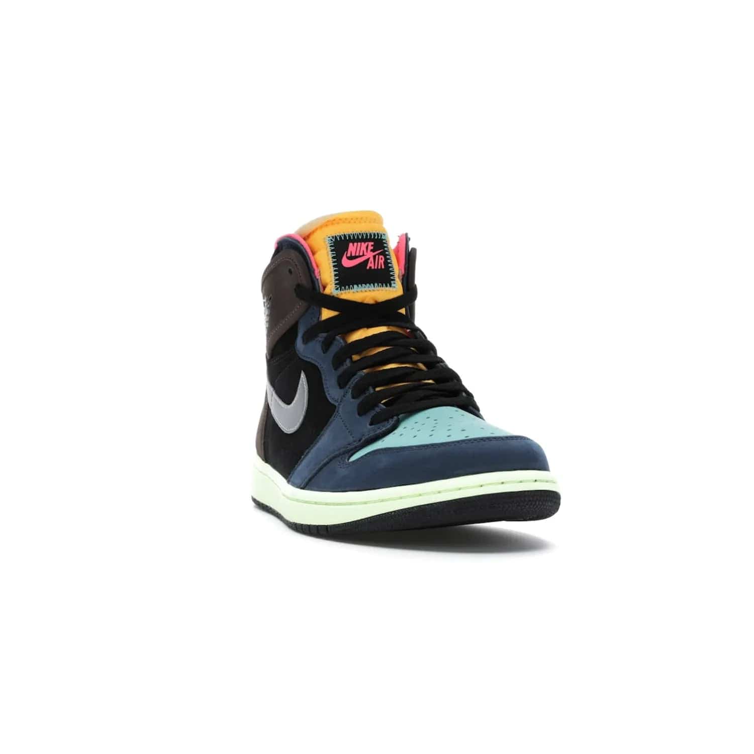 Jordan 1 Retro High Tokyo Bio Hack - Image 8 - Only at www.BallersClubKickz.com - Step up your sneaker game with the Air Jordan 1 Retro High Tokyo Bio Hack! Unique design featuring multiple materials and eye-catching colors. Metallic leather Swoosh and light green midsole for a stunning look. Available now for just $170.