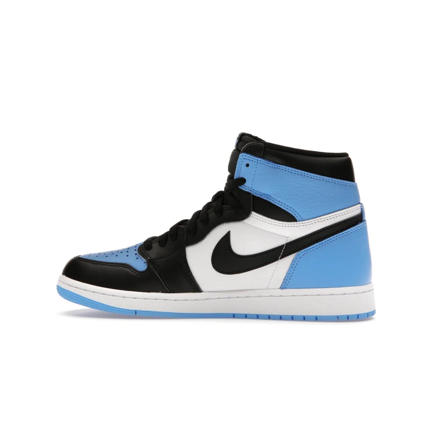 Jordan 1 Retro High OG UNC Toe - Image 20 - Only at www.BallersClubKickz.com - Jordan 1 High OG UNC Toe is a fashionable, high-quality sneaker featuring University Blue, Black White and White. Releasing July 22, 2023, it's the perfect pick up for sneakerheads.
