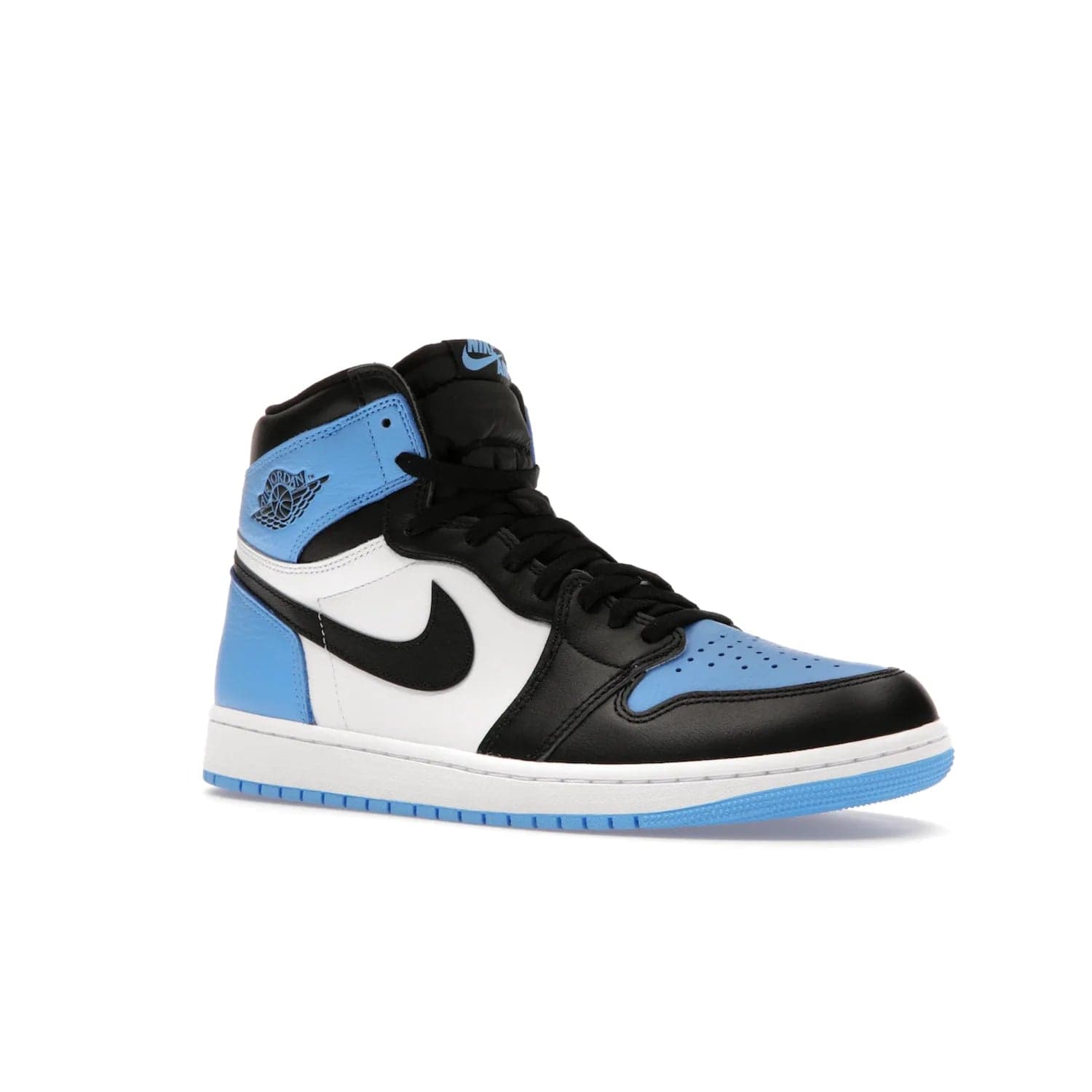 Jordan 1 Retro High OG UNC Toe - Image 4 - Only at www.BallersClubKickz.com - Jordan 1 High OG UNC Toe is a fashionable, high-quality sneaker featuring University Blue, Black White and White. Releasing July 22, 2023, it's the perfect pick up for sneakerheads.