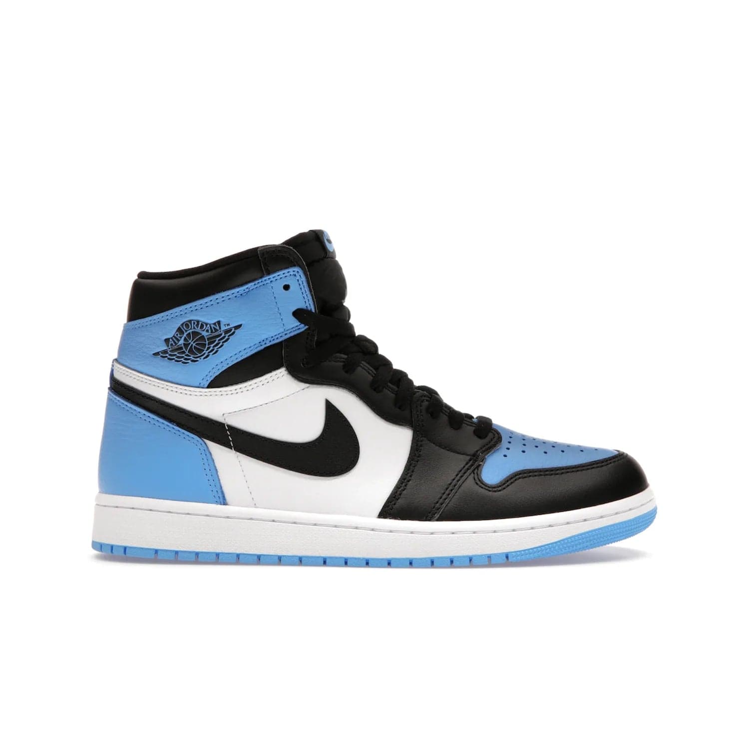 Jordan 1 Retro High OG UNC Toe - Image 1 - Only at www.BallersClubKickz.com - Jordan 1 High OG UNC Toe is a fashionable, high-quality sneaker featuring University Blue, Black White and White. Releasing July 22, 2023, it's the perfect pick up for sneakerheads.