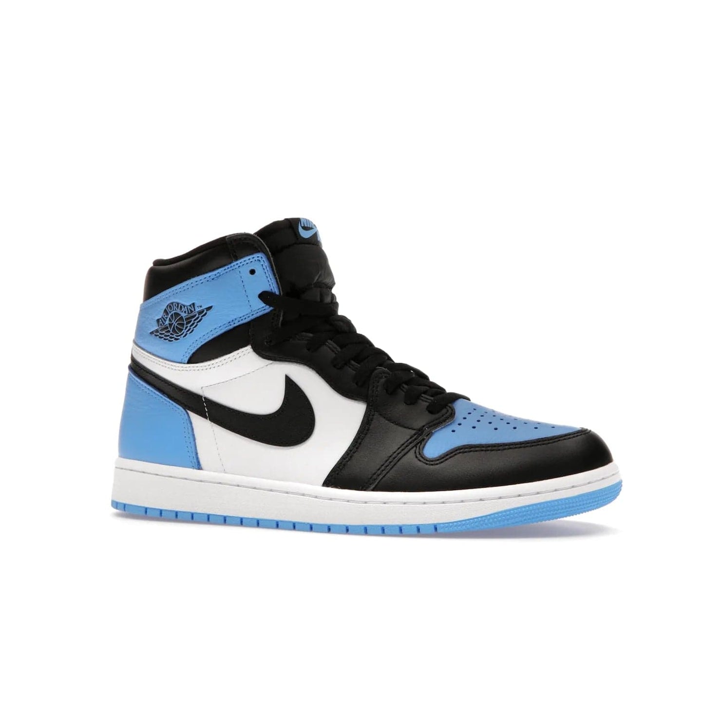 Jordan 1 Retro High OG UNC Toe - Image 3 - Only at www.BallersClubKickz.com - Jordan 1 High OG UNC Toe is a fashionable, high-quality sneaker featuring University Blue, Black White and White. Releasing July 22, 2023, it's the perfect pick up for sneakerheads.
