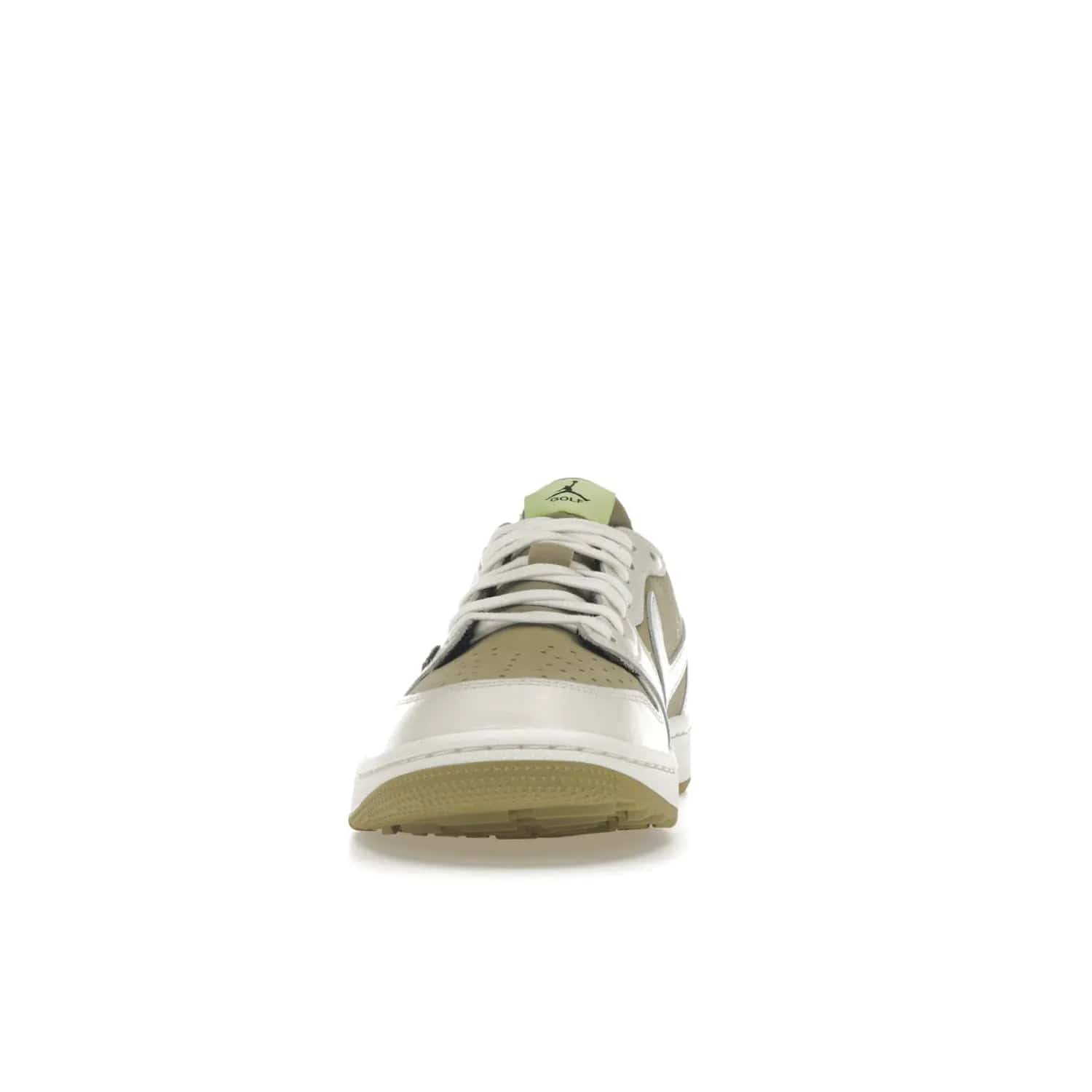 Jordan 1 Retro Low Golf Travis Scott Neutral Olive - Image 11 - Only at www.BallersClubKickz.com - Explore the unique Jordan 1 Retro Low Golf Travis Scott Neutral Olive, an olive-green sneaker collaboration between the iconic Jordan Brand and music royalty, Travis Scott. This special pair is tailored for the golf course with altered traction, hardened rubber, and a sleek style perfect for everyday wear. Get your pair and impress the crowd with its signature earth tones.