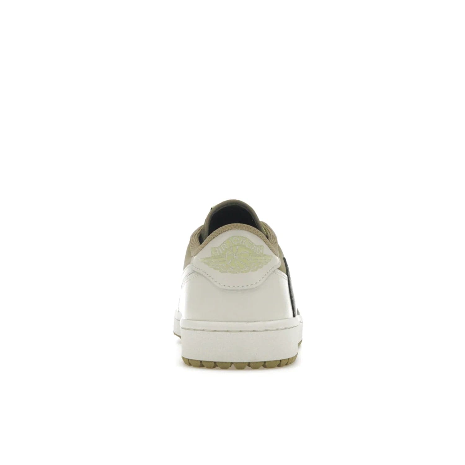 Jordan 1 Retro Low Golf Travis Scott Neutral Olive - Image 28 - Only at www.BallersClubKickz.com - Explore the unique Jordan 1 Retro Low Golf Travis Scott Neutral Olive, an olive-green sneaker collaboration between the iconic Jordan Brand and music royalty, Travis Scott. This special pair is tailored for the golf course with altered traction, hardened rubber, and a sleek style perfect for everyday wear. Get your pair and impress the crowd with its signature earth tones.