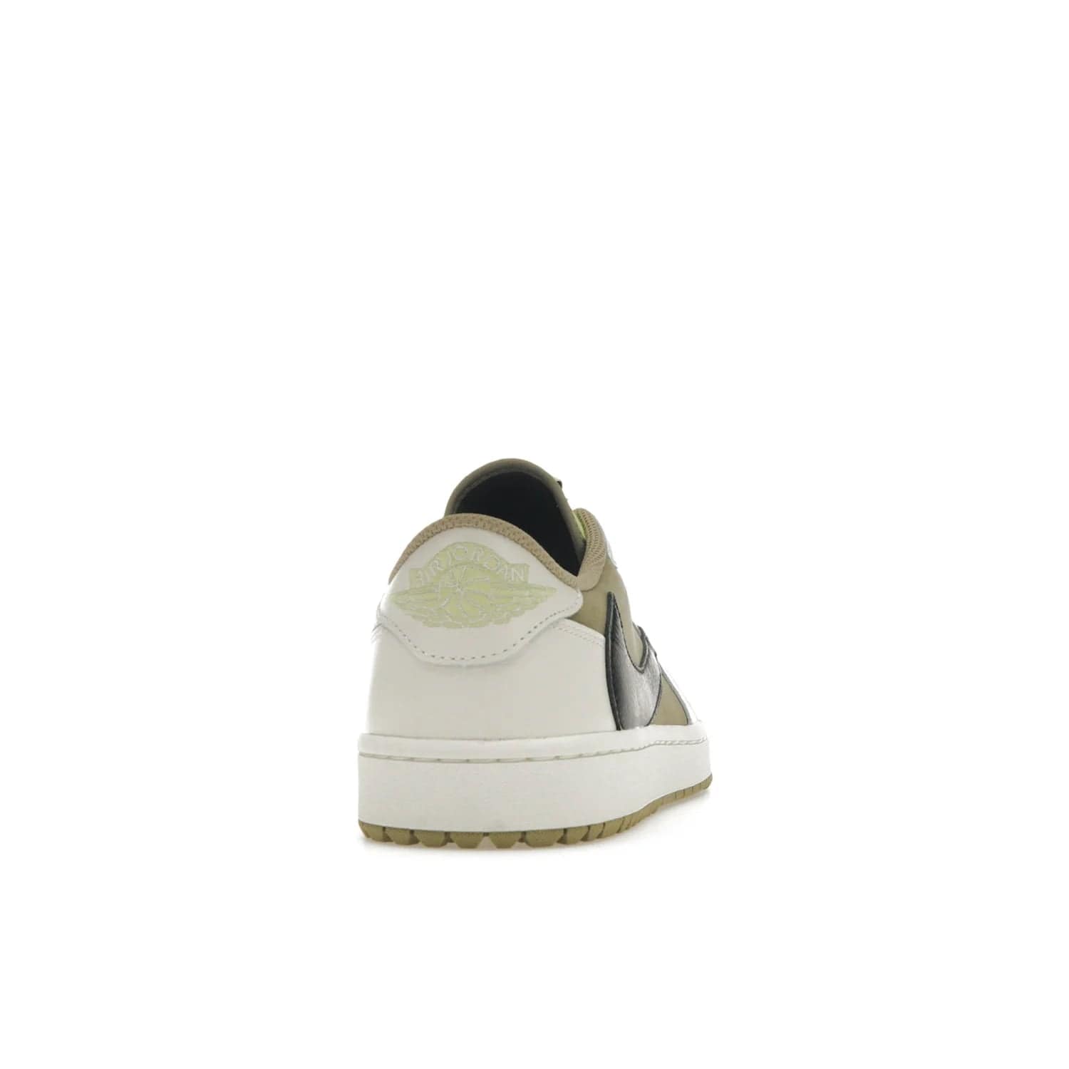 Jordan 1 Retro Low Golf Travis Scott Neutral Olive - Image 29 - Only at www.BallersClubKickz.com - Explore the unique Jordan 1 Retro Low Golf Travis Scott Neutral Olive, an olive-green sneaker collaboration between the iconic Jordan Brand and music royalty, Travis Scott. This special pair is tailored for the golf course with altered traction, hardened rubber, and a sleek style perfect for everyday wear. Get your pair and impress the crowd with its signature earth tones.