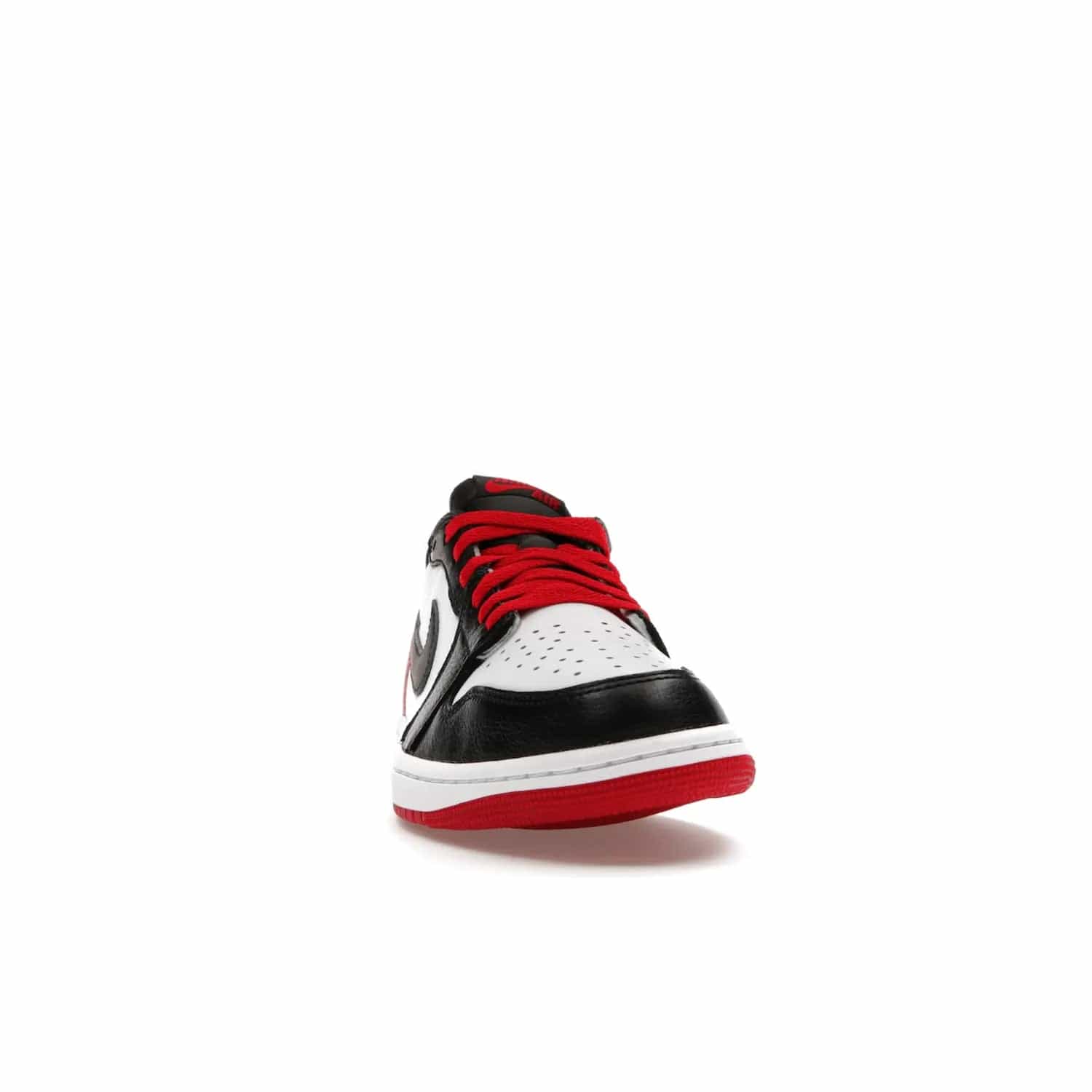 Jordan 1 Retro Low OG Black Toe (2023) - Image 9 - Only at www.BallersClubKickz.com - Upgrade your wardrobe with the Jordan 1 Retro Low OG Black Toe featuring a classic black and white upper and dynamic red heel counter. Eye-catching white midsole and iconic black Swoosh and Wings complete the timeless yet modern look. Shop now to own this iconic shoe!