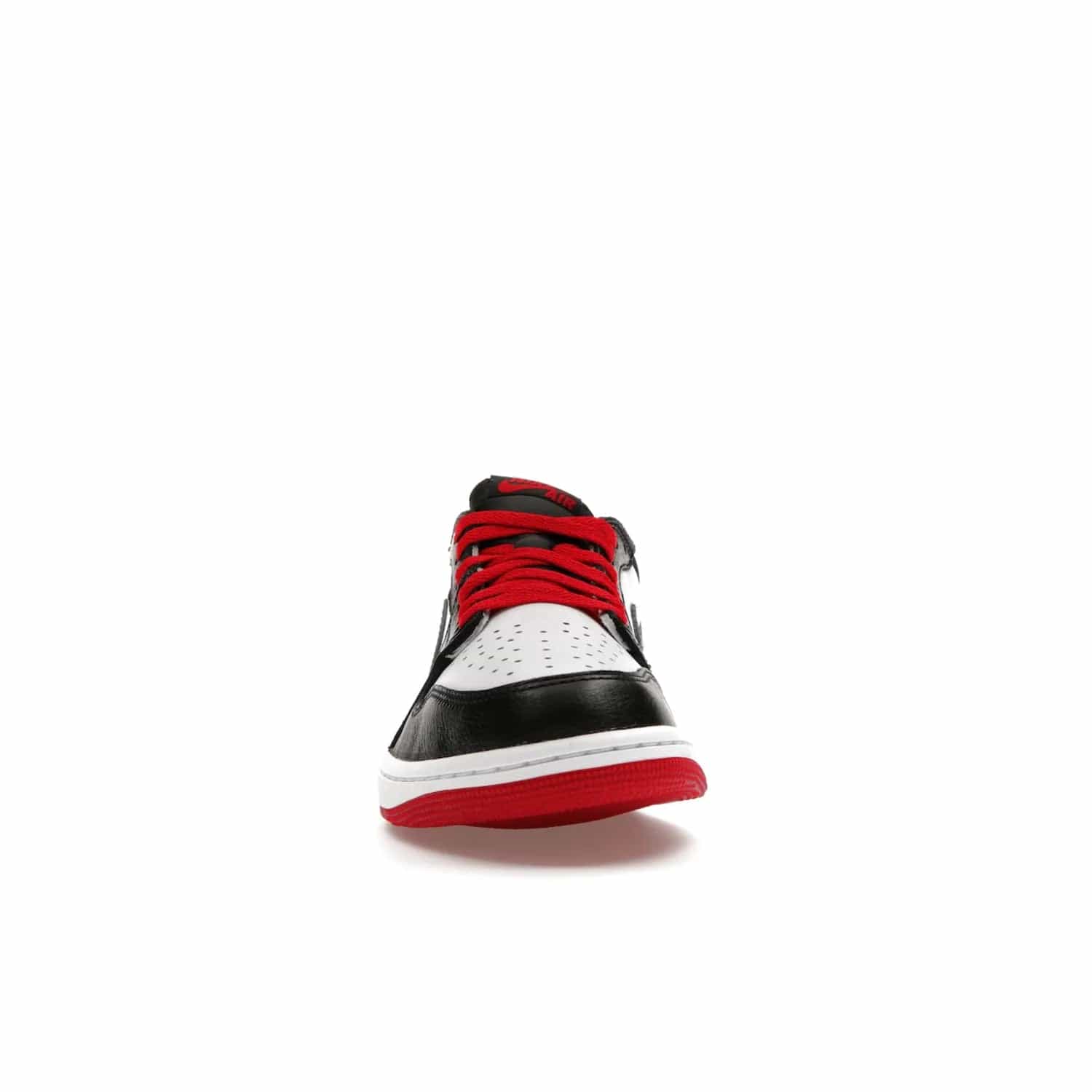 Jordan 1 Retro Low OG Black Toe (2023) - Image 10 - Only at www.BallersClubKickz.com - Upgrade your wardrobe with the Jordan 1 Retro Low OG Black Toe featuring a classic black and white upper and dynamic red heel counter. Eye-catching white midsole and iconic black Swoosh and Wings complete the timeless yet modern look. Shop now to own this iconic shoe!