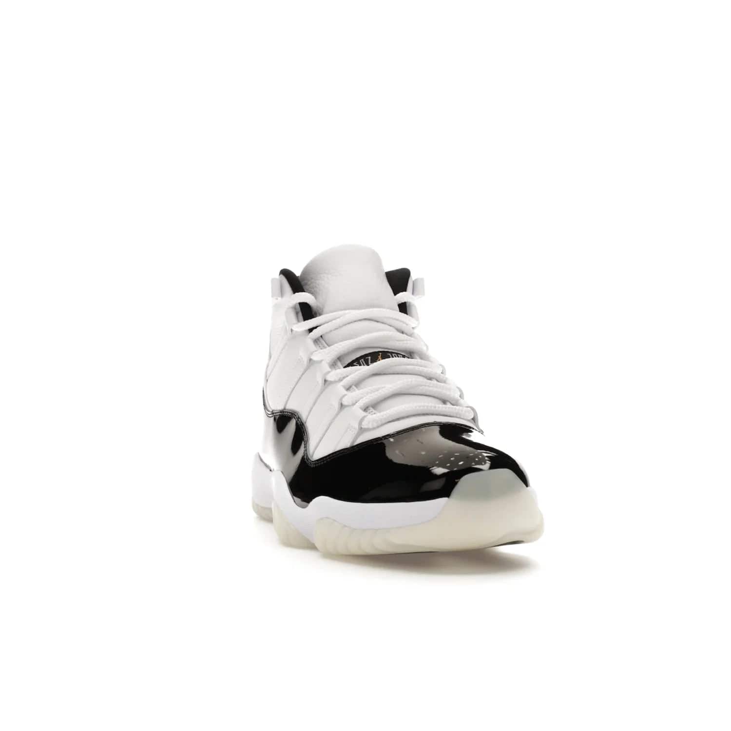 Jordan 11 Retro DMP Gratitude (2023) - Image 8 - Only at www.BallersClubKickz.com - Shop the legendary Jordan 11 Retro Gratitude Defining Moments (2023). This iconic sneaker features the classic Defining Moments colorway, high-cut patent leather upper, white midsole, black translucent rubber outsole, and Metallic Gold accents. Available December 9, 2023.