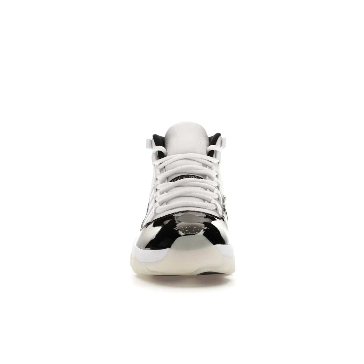 Jordan 11 Retro DMP Gratitude (2023) - Image 10 - Only at www.BallersClubKickz.com - Shop the legendary Jordan 11 Retro Gratitude Defining Moments (2023). This iconic sneaker features the classic Defining Moments colorway, high-cut patent leather upper, white midsole, black translucent rubber outsole, and Metallic Gold accents. Available December 9, 2023.