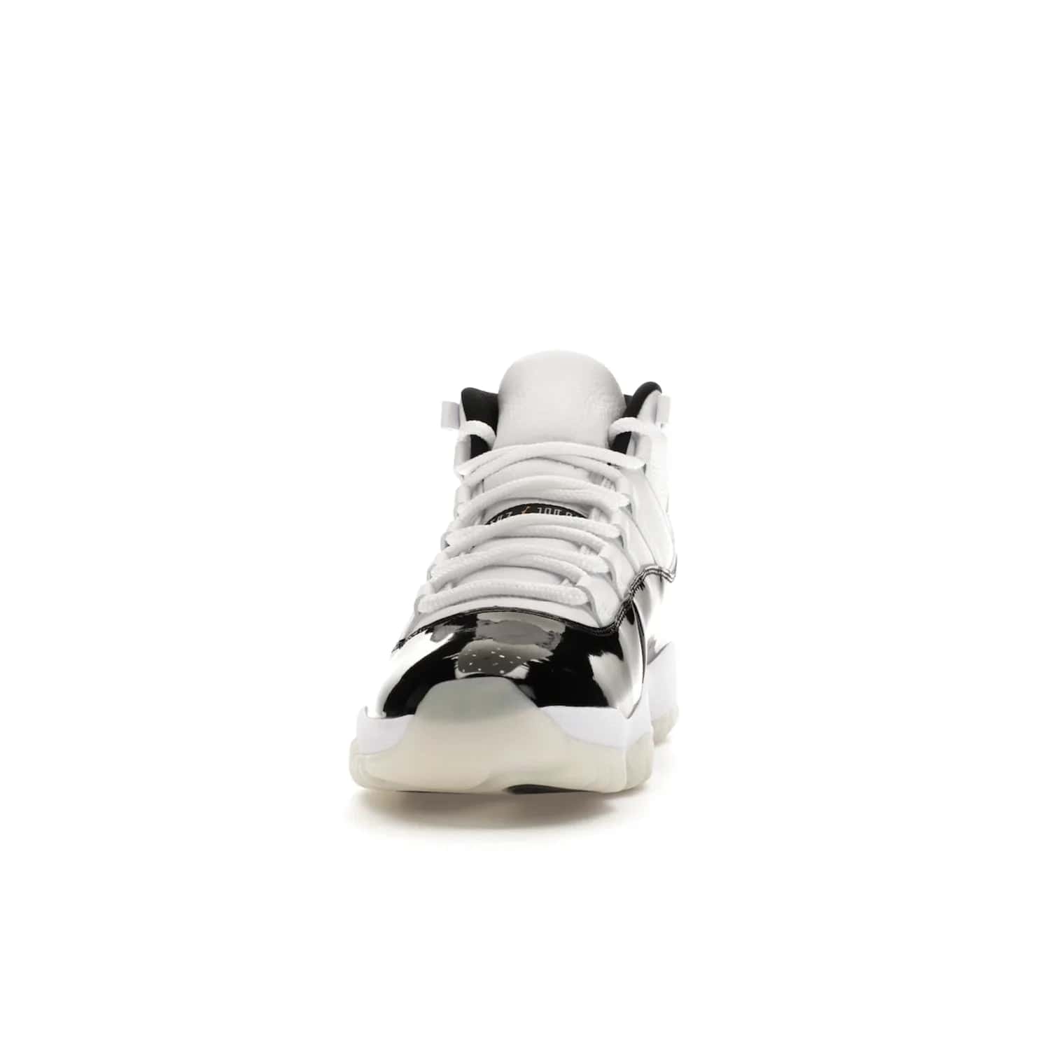 Jordan 11 Retro DMP Gratitude (2023) - Image 11 - Only at www.BallersClubKickz.com - Shop the legendary Jordan 11 Retro Gratitude Defining Moments (2023). This iconic sneaker features the classic Defining Moments colorway, high-cut patent leather upper, white midsole, black translucent rubber outsole, and Metallic Gold accents. Available December 9, 2023.