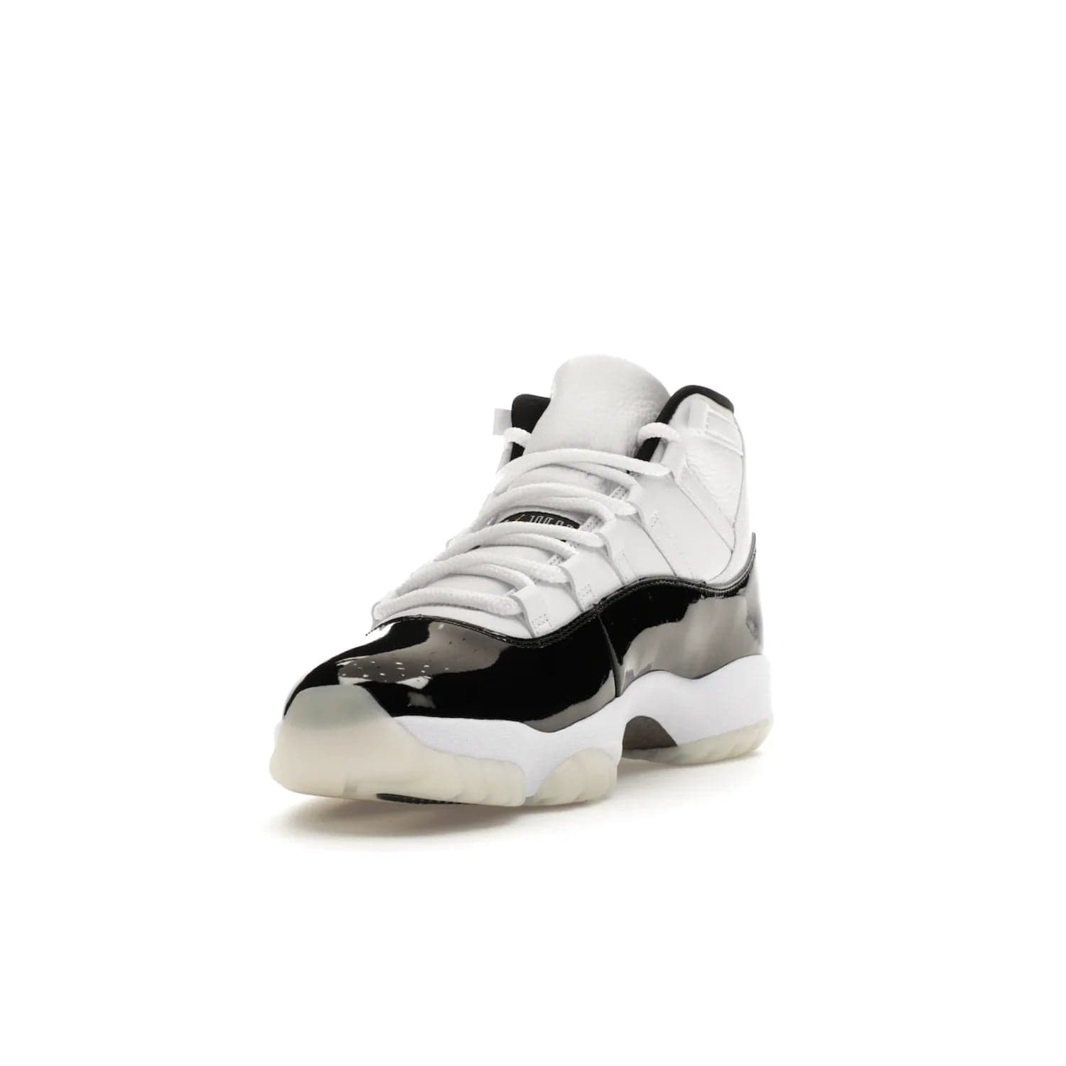 Jordan 11 Retro DMP Gratitude (2023) - Image 13 - Only at www.BallersClubKickz.com - Shop the legendary Jordan 11 Retro Gratitude Defining Moments (2023). This iconic sneaker features the classic Defining Moments colorway, high-cut patent leather upper, white midsole, black translucent rubber outsole, and Metallic Gold accents. Available December 9, 2023.