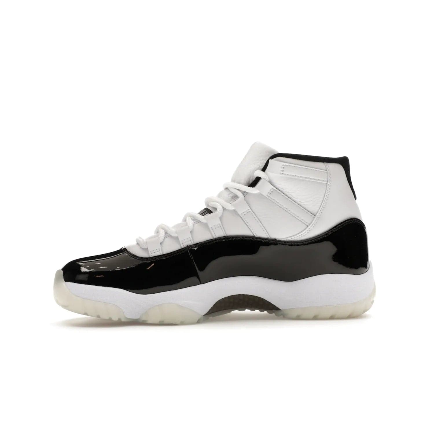 Jordan 11 Retro DMP Gratitude (2023) - Image 18 - Only at www.BallersClubKickz.com - Shop the legendary Jordan 11 Retro Gratitude Defining Moments (2023). This iconic sneaker features the classic Defining Moments colorway, high-cut patent leather upper, white midsole, black translucent rubber outsole, and Metallic Gold accents. Available December 9, 2023.