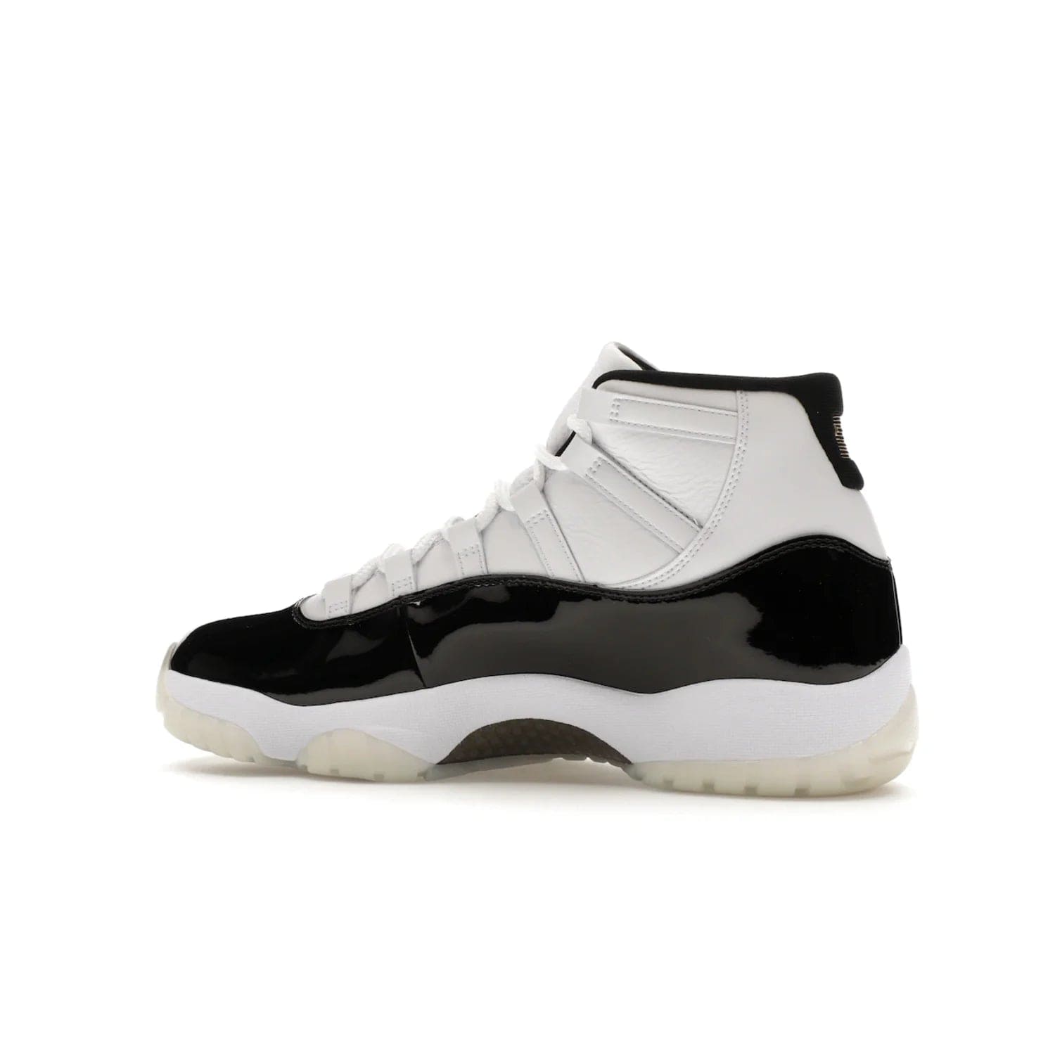 Jordan 11 Retro DMP Gratitude (2023) - Image 21 - Only at www.BallersClubKickz.com - Shop the legendary Jordan 11 Retro Gratitude Defining Moments (2023). This iconic sneaker features the classic Defining Moments colorway, high-cut patent leather upper, white midsole, black translucent rubber outsole, and Metallic Gold accents. Available December 9, 2023.