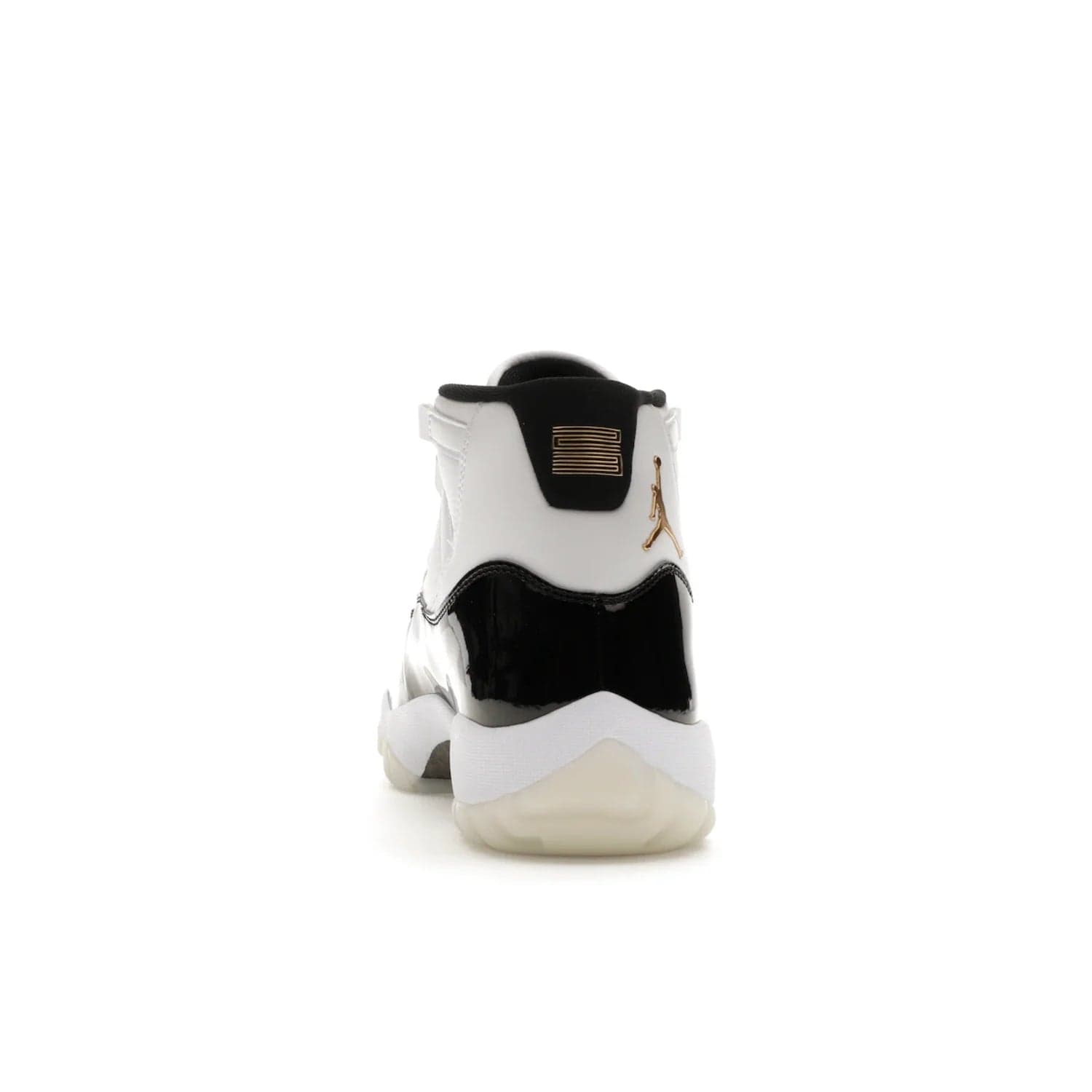 Jordan 11 Retro DMP Gratitude (2023) - Image 27 - Only at www.BallersClubKickz.com - Shop the legendary Jordan 11 Retro Gratitude Defining Moments (2023). This iconic sneaker features the classic Defining Moments colorway, high-cut patent leather upper, white midsole, black translucent rubber outsole, and Metallic Gold accents. Available December 9, 2023.