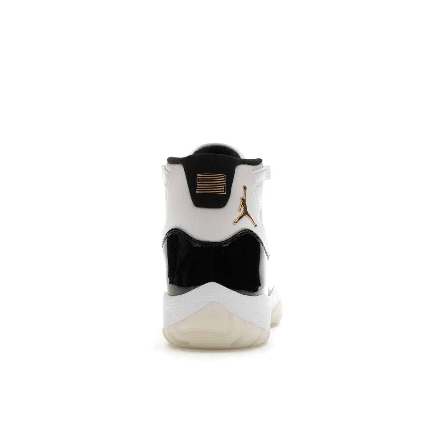 Jordan 11 Retro DMP Gratitude (2023) - Image 28 - Only at www.BallersClubKickz.com - Shop the legendary Jordan 11 Retro Gratitude Defining Moments (2023). This iconic sneaker features the classic Defining Moments colorway, high-cut patent leather upper, white midsole, black translucent rubber outsole, and Metallic Gold accents. Available December 9, 2023.