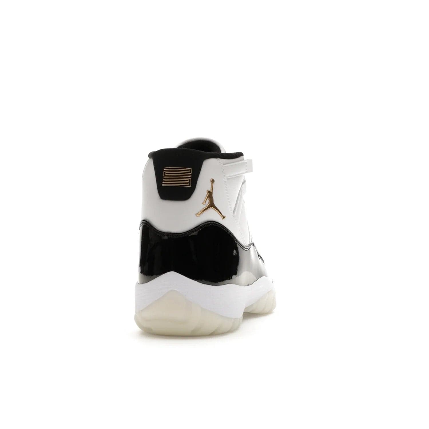 Jordan 11 Retro DMP Gratitude (2023) - Image 29 - Only at www.BallersClubKickz.com - Shop the legendary Jordan 11 Retro Gratitude Defining Moments (2023). This iconic sneaker features the classic Defining Moments colorway, high-cut patent leather upper, white midsole, black translucent rubber outsole, and Metallic Gold accents. Available December 9, 2023.