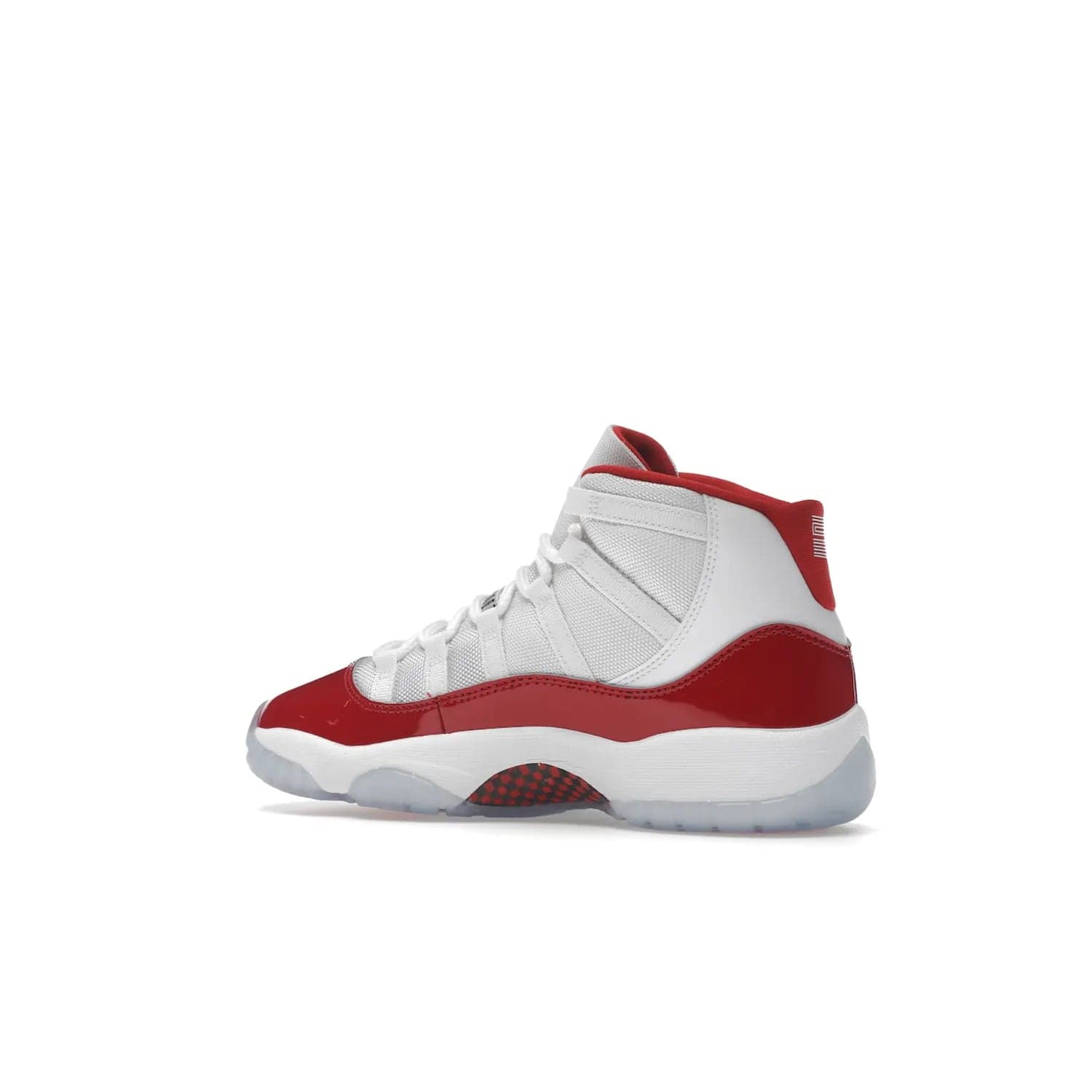 Jordan 11 Retro Cherry (2022) (GS) - Image 22 - Only at www.BallersClubKickz.com - Shop the Air Jordan 11 Retro Cherry 2022 GS, designed for style & comfort. Snug fit with webbing eyelets, rope laces, encased Air-sole unit & a Translucent rubber outsole. Available 12/10/2022.