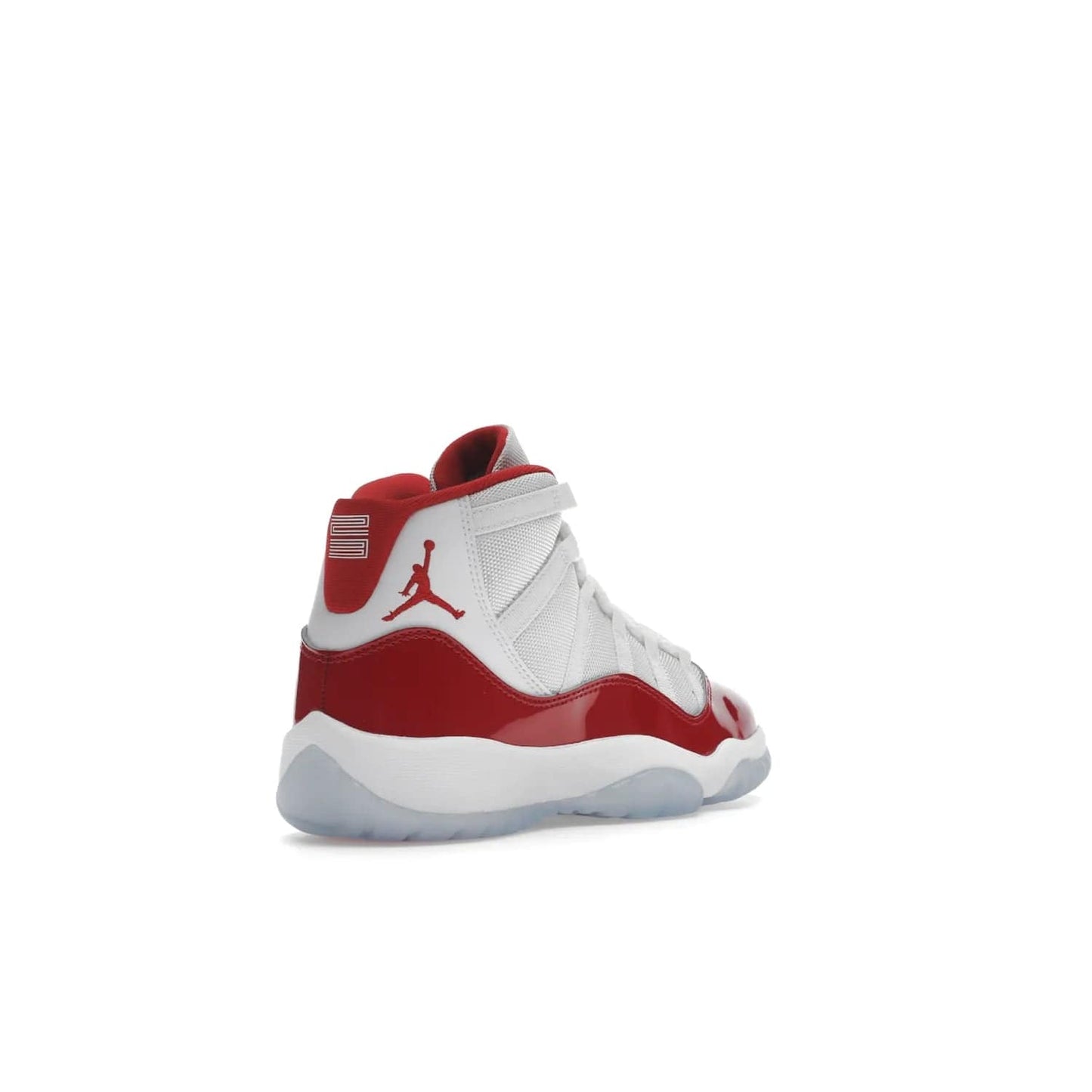 Jordan 11 Retro Cherry (2022) (GS) - Image 32 - Only at www.BallersClubKickz.com - Shop the Air Jordan 11 Retro Cherry 2022 GS, designed for style & comfort. Snug fit with webbing eyelets, rope laces, encased Air-sole unit & a Translucent rubber outsole. Available 12/10/2022.