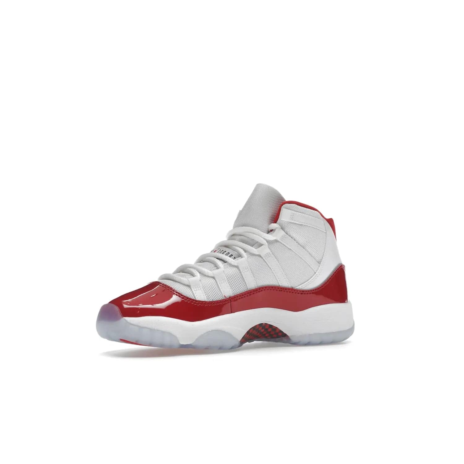 Jordan 11 Retro Cherry (2022) (GS) - Image 16 - Only at www.BallersClubKickz.com - Shop the Air Jordan 11 Retro Cherry 2022 GS, designed for style & comfort. Snug fit with webbing eyelets, rope laces, encased Air-sole unit & a Translucent rubber outsole. Available 12/10/2022.