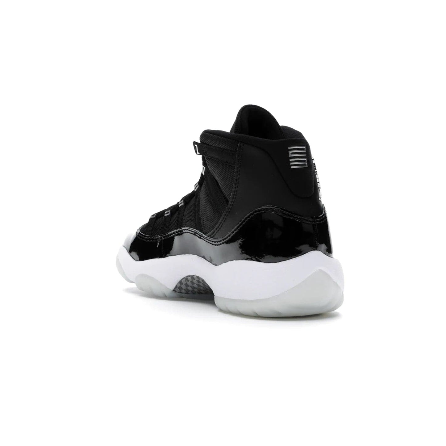 Jordan 11 Retro Jubilee (GS) - Image 25 - Only at www.BallersClubKickz.com - Introducing the Air Jordan 11 Retro Jubilee Kids. Boasting a black upper and silver Jumpman logo, retro 23 applique, and patent leather detailing. Available for a limited time.