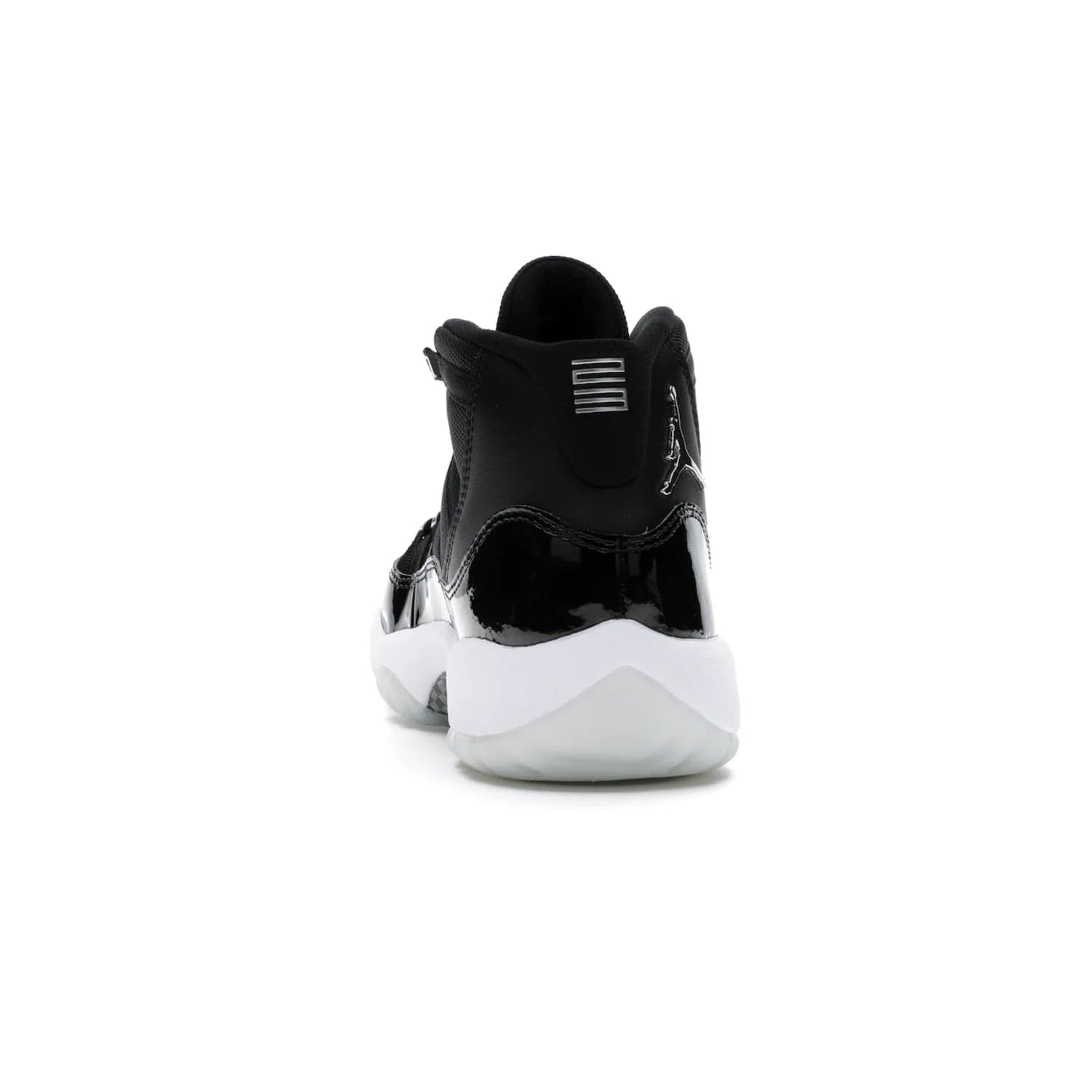 Jordan 11 Retro Jubilee (GS) - Image 27 - Only at www.BallersClubKickz.com - Introducing the Air Jordan 11 Retro Jubilee Kids. Boasting a black upper and silver Jumpman logo, retro 23 applique, and patent leather detailing. Available for a limited time.