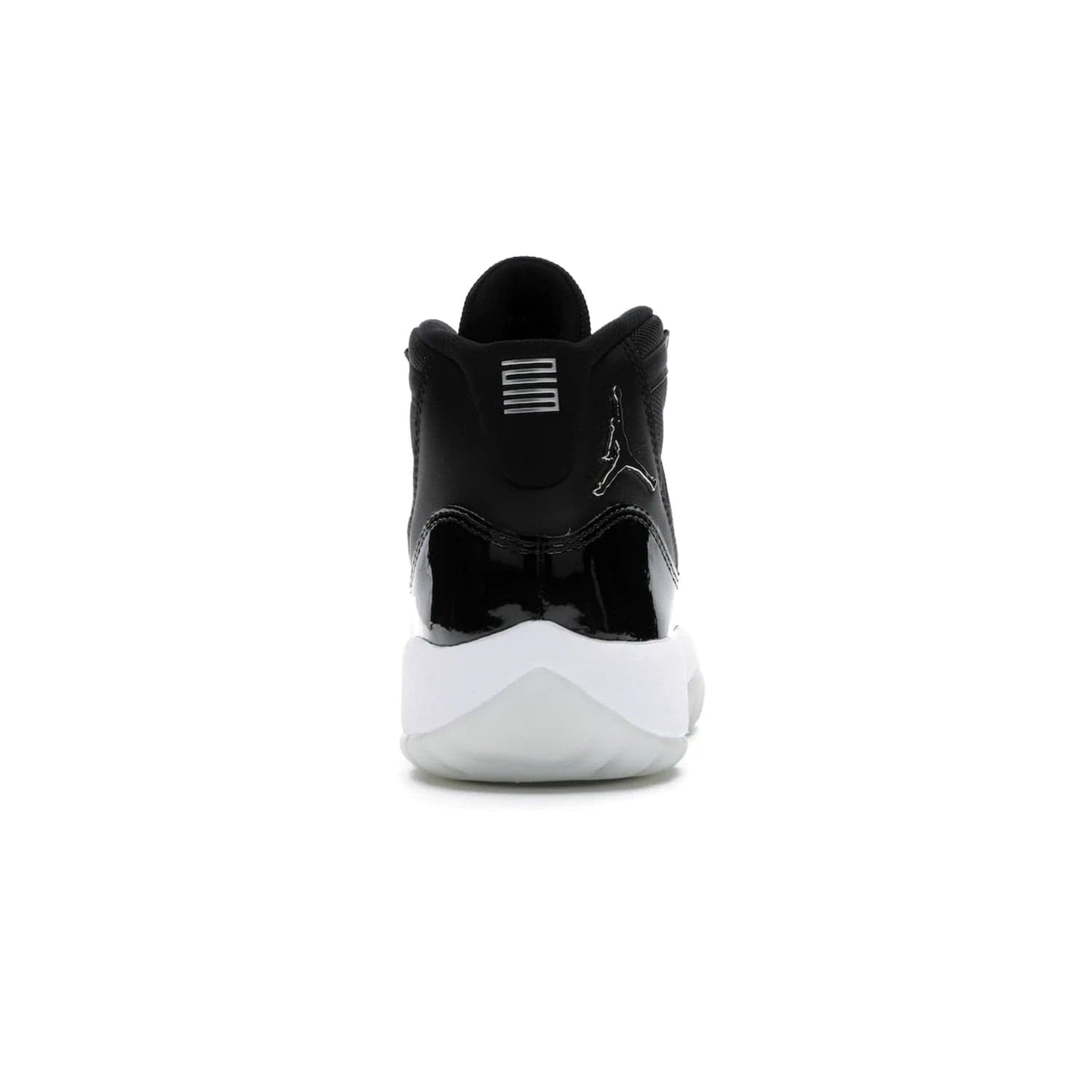 Jordan 11 Retro Jubilee (GS) - Image 28 - Only at www.BallersClubKickz.com - Introducing the Air Jordan 11 Retro Jubilee Kids. Boasting a black upper and silver Jumpman logo, retro 23 applique, and patent leather detailing. Available for a limited time.