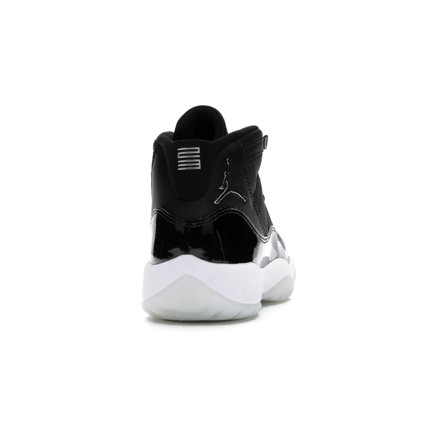 Jordan 11 Retro Jubilee (GS) - Image 29 - Only at www.BallersClubKickz.com - Introducing the Air Jordan 11 Retro Jubilee Kids. Boasting a black upper and silver Jumpman logo, retro 23 applique, and patent leather detailing. Available for a limited time.