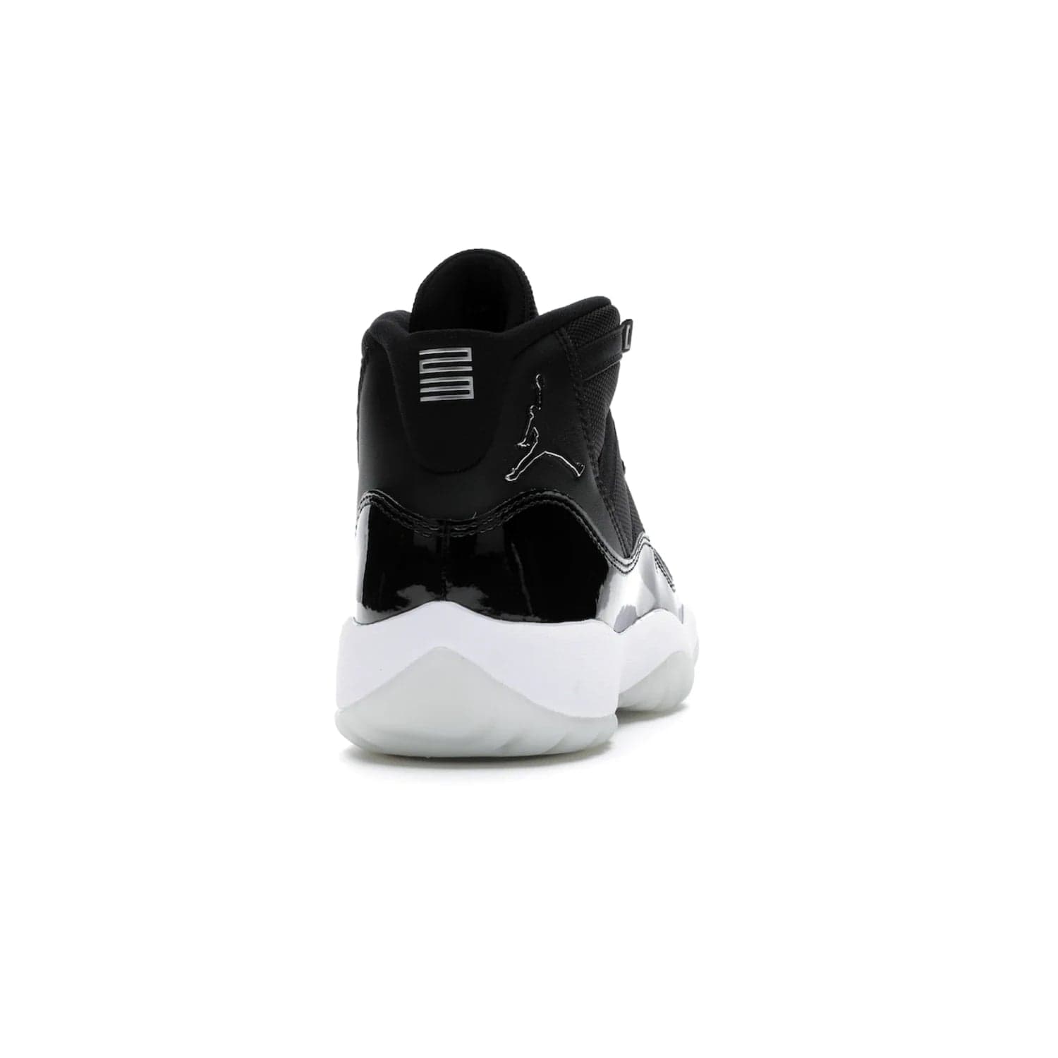 Jordan 11 Retro Jubilee (GS) - Image 29 - Only at www.BallersClubKickz.com - Introducing the Air Jordan 11 Retro Jubilee Kids. Boasting a black upper and silver Jumpman logo, retro 23 applique, and patent leather detailing. Available for a limited time.