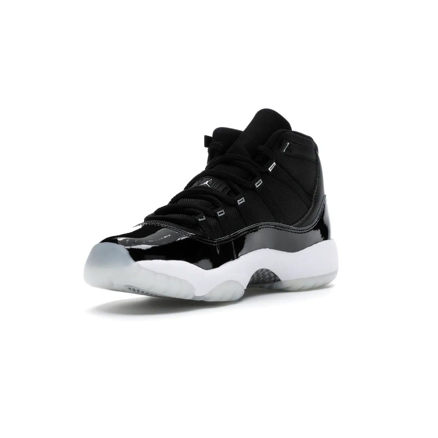 Jordan 11 Retro Jubilee (GS) - Image 14 - Only at www.BallersClubKickz.com - Introducing the Air Jordan 11 Retro Jubilee Kids. Boasting a black upper and silver Jumpman logo, retro 23 applique, and patent leather detailing. Available for a limited time.