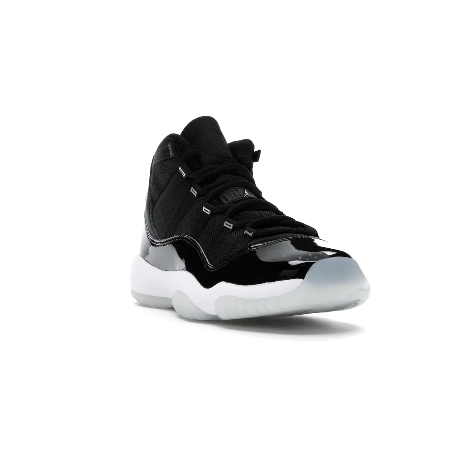 Jordan 11 Retro Jubilee (GS) - Image 7 - Only at www.BallersClubKickz.com - Introducing the Air Jordan 11 Retro Jubilee Kids. Boasting a black upper and silver Jumpman logo, retro 23 applique, and patent leather detailing. Available for a limited time.