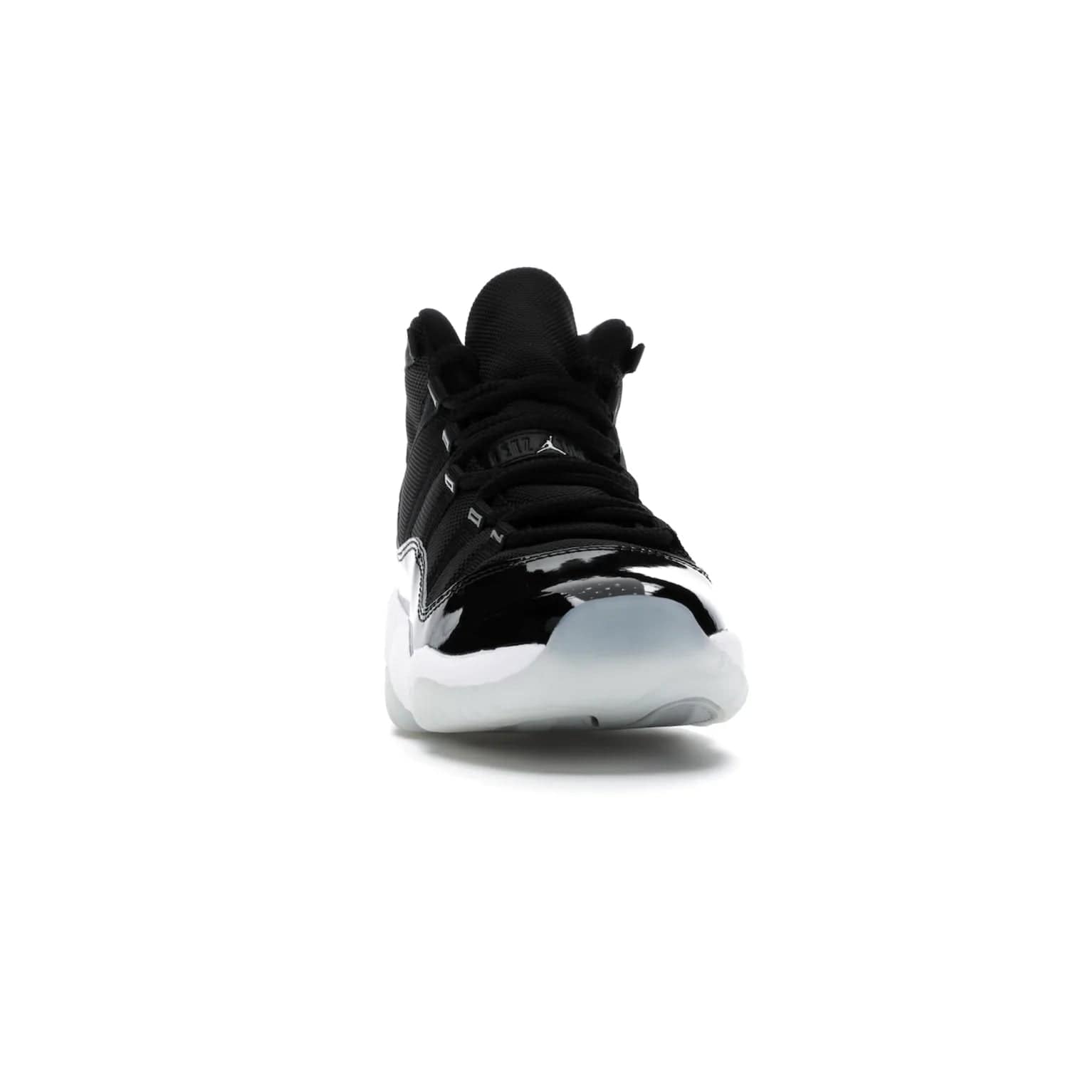 Jordan 11 Retro Jubilee (GS) - Image 9 - Only at www.BallersClubKickz.com - Introducing the Air Jordan 11 Retro Jubilee Kids. Boasting a black upper and silver Jumpman logo, retro 23 applique, and patent leather detailing. Available for a limited time.