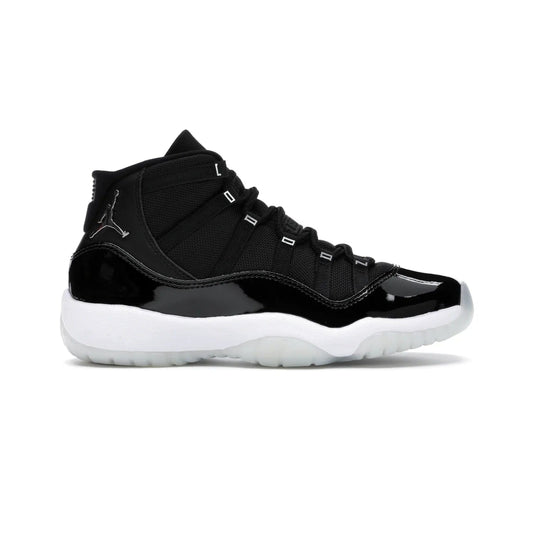 Jordan 11 Retro Jubilee (GS) - Image 1 - Only at www.BallersClubKickz.com - Introducing the Air Jordan 11 Retro Jubilee Kids. Boasting a black upper and silver Jumpman logo, retro 23 applique, and patent leather detailing. Available for a limited time.