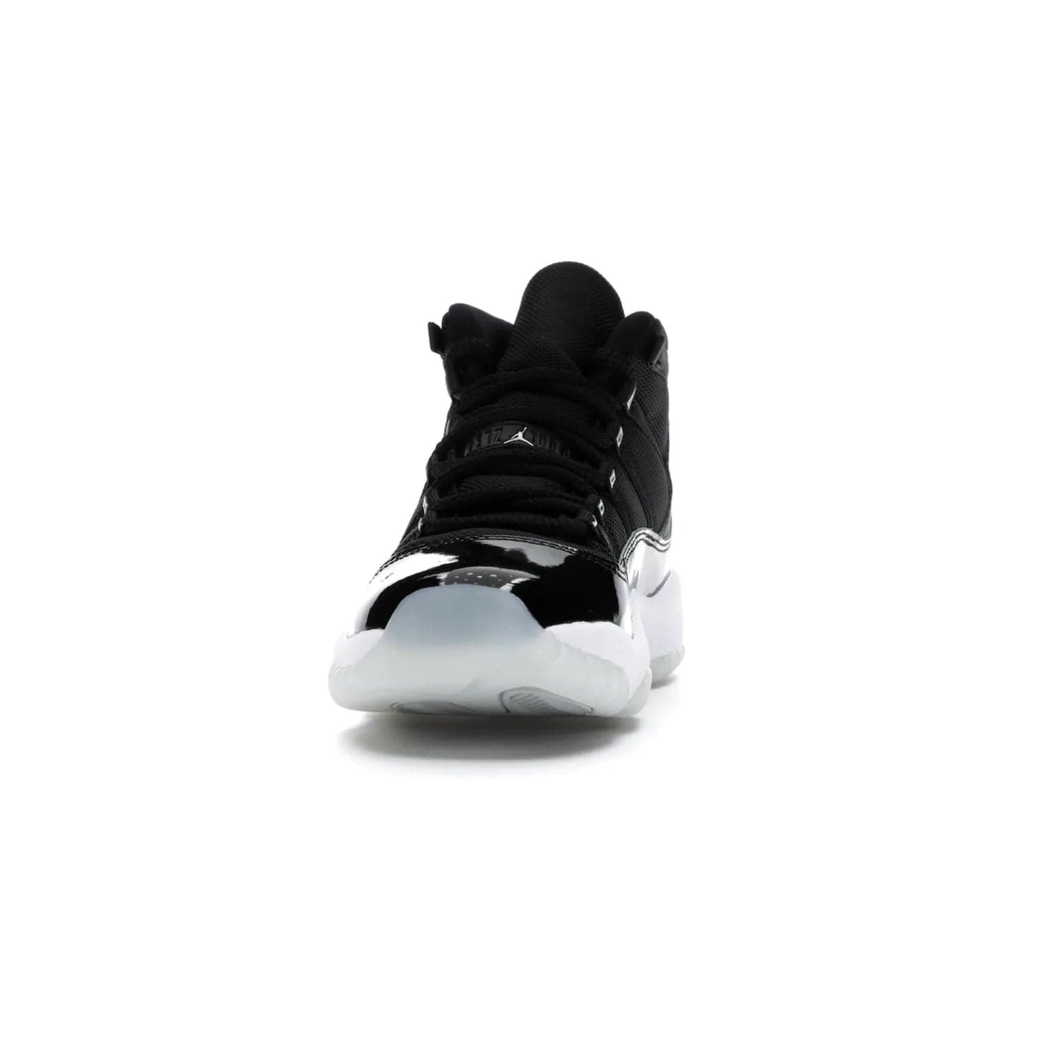 Jordan 11 Retro Jubilee (GS) - Image 11 - Only at www.BallersClubKickz.com - Introducing the Air Jordan 11 Retro Jubilee Kids. Boasting a black upper and silver Jumpman logo, retro 23 applique, and patent leather detailing. Available for a limited time.