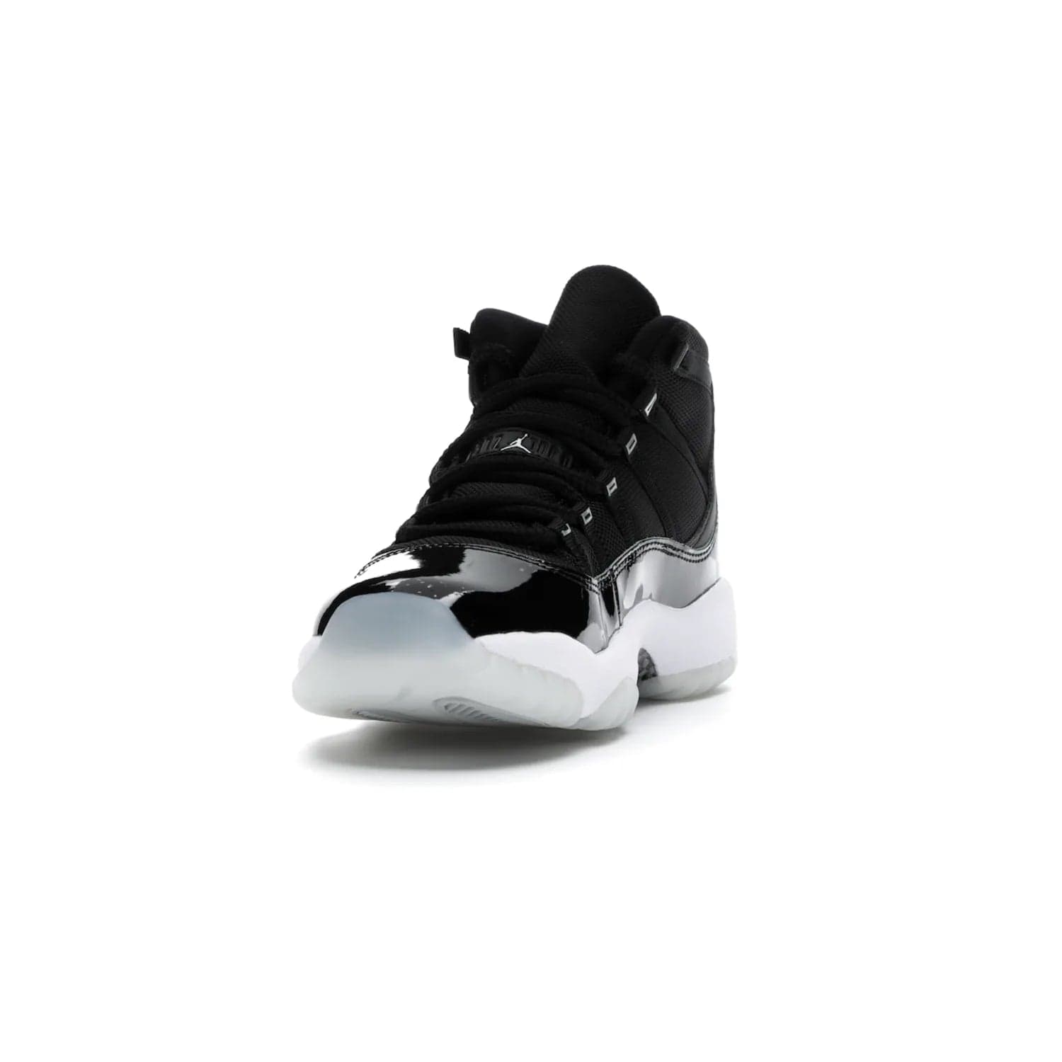 Jordan 11 Retro Jubilee (GS) - Image 12 - Only at www.BallersClubKickz.com - Introducing the Air Jordan 11 Retro Jubilee Kids. Boasting a black upper and silver Jumpman logo, retro 23 applique, and patent leather detailing. Available for a limited time.