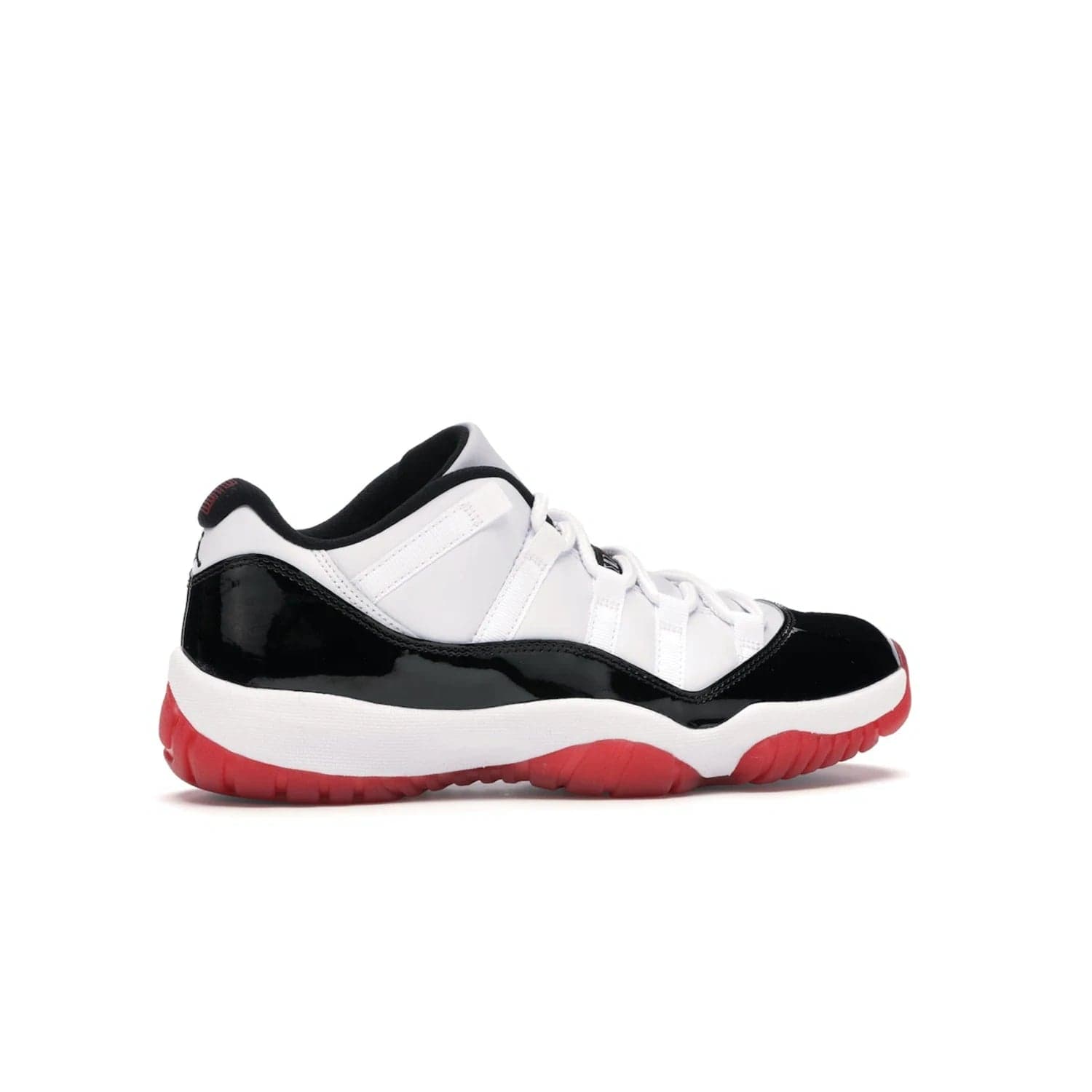 Jordan 11 Retro Low Concord Bred - Image 35 - Only at www.BallersClubKickz.com - Grab the classic Jordan 11 look with the Jordan 11 Retro Low Concord Bred. With white and black elements and the iconic red outsole of the Jordan 11 Bred, you won't miss a beat. Released in June 2020, the perfect complement to any outfit.