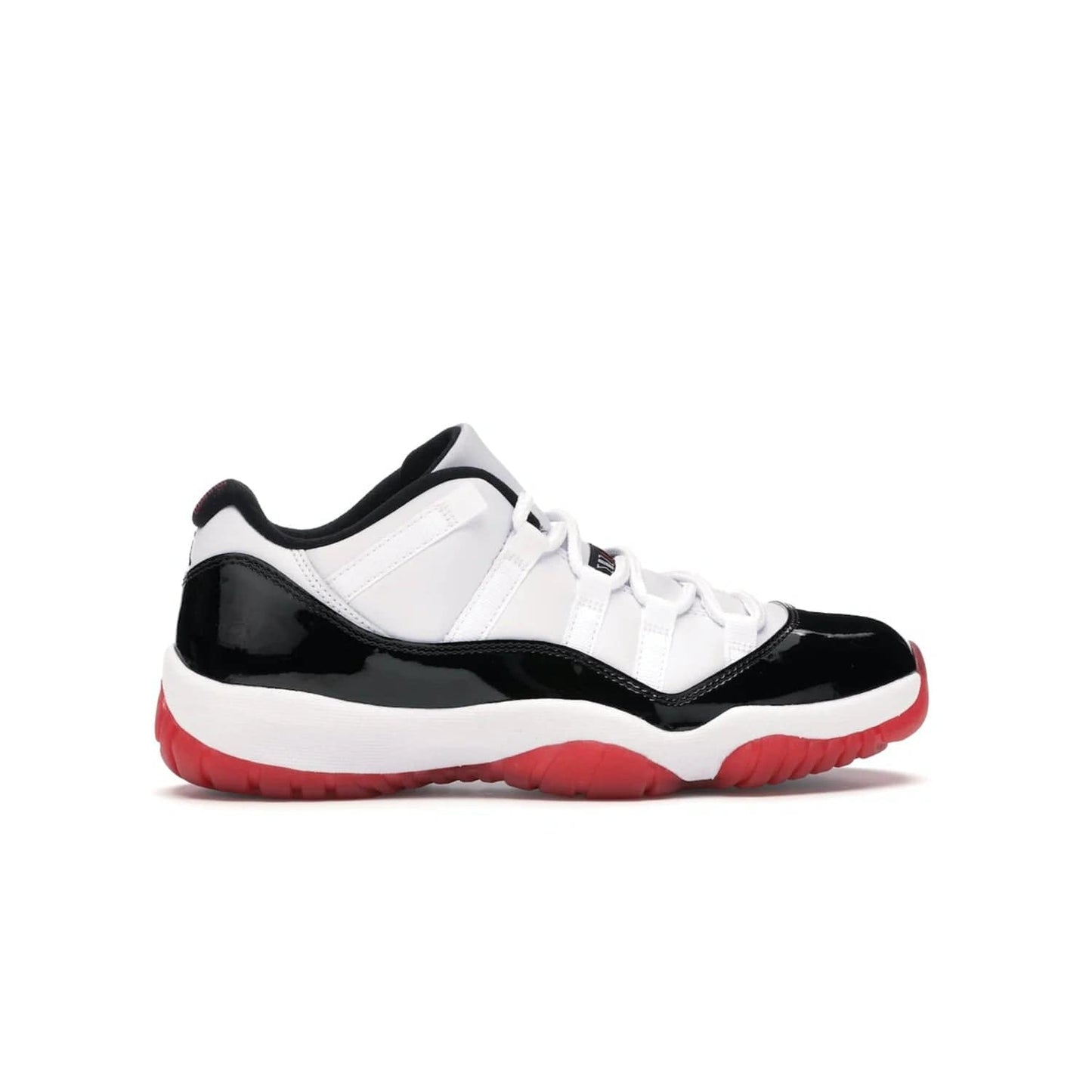 Jordan 11 Retro Low Concord Bred - Image 36 - Only at www.BallersClubKickz.com - Grab the classic Jordan 11 look with the Jordan 11 Retro Low Concord Bred. With white and black elements and the iconic red outsole of the Jordan 11 Bred, you won't miss a beat. Released in June 2020, the perfect complement to any outfit.