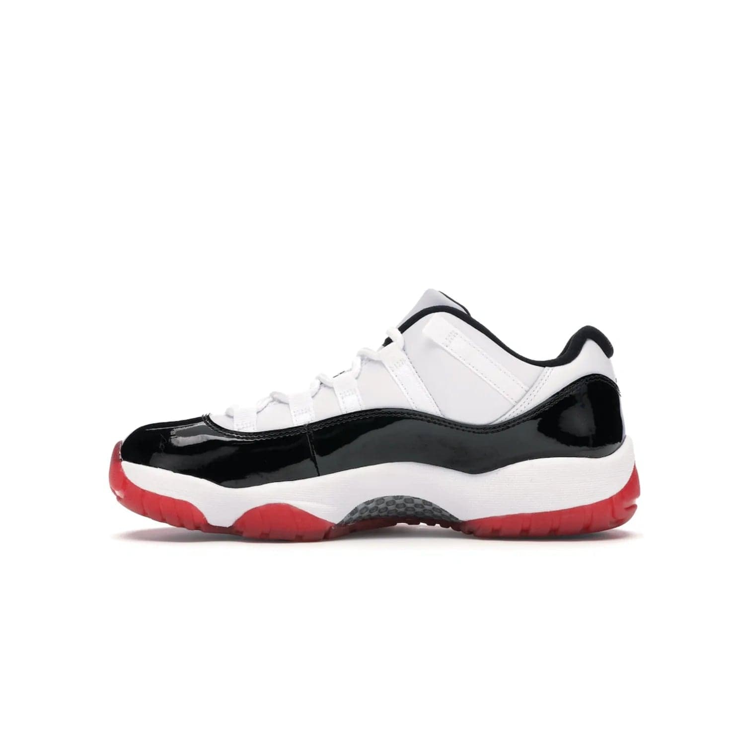 Jordan 11 Retro Low Concord Bred - Image 19 - Only at www.BallersClubKickz.com - Grab the classic Jordan 11 look with the Jordan 11 Retro Low Concord Bred. With white and black elements and the iconic red outsole of the Jordan 11 Bred, you won't miss a beat. Released in June 2020, the perfect complement to any outfit.