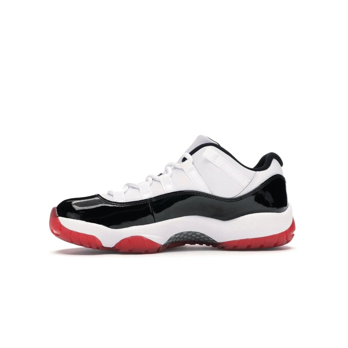 Jordan 11 Retro Low Concord Bred - Image 18 - Only at www.BallersClubKickz.com - Grab the classic Jordan 11 look with the Jordan 11 Retro Low Concord Bred. With white and black elements and the iconic red outsole of the Jordan 11 Bred, you won't miss a beat. Released in June 2020, the perfect complement to any outfit.