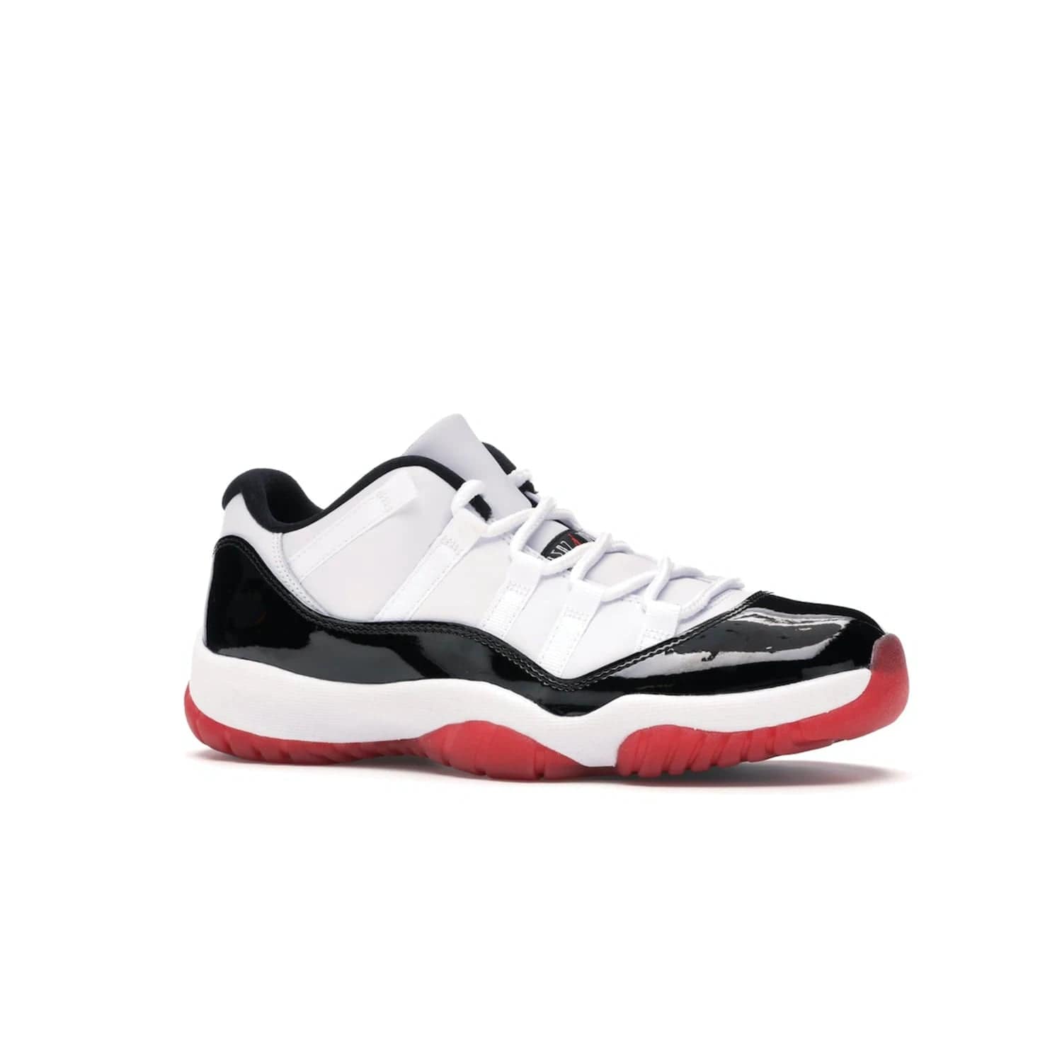 Jordan 11 Retro Low Concord Bred - Image 3 - Only at www.BallersClubKickz.com - Grab the classic Jordan 11 look with the Jordan 11 Retro Low Concord Bred. With white and black elements and the iconic red outsole of the Jordan 11 Bred, you won't miss a beat. Released in June 2020, the perfect complement to any outfit.