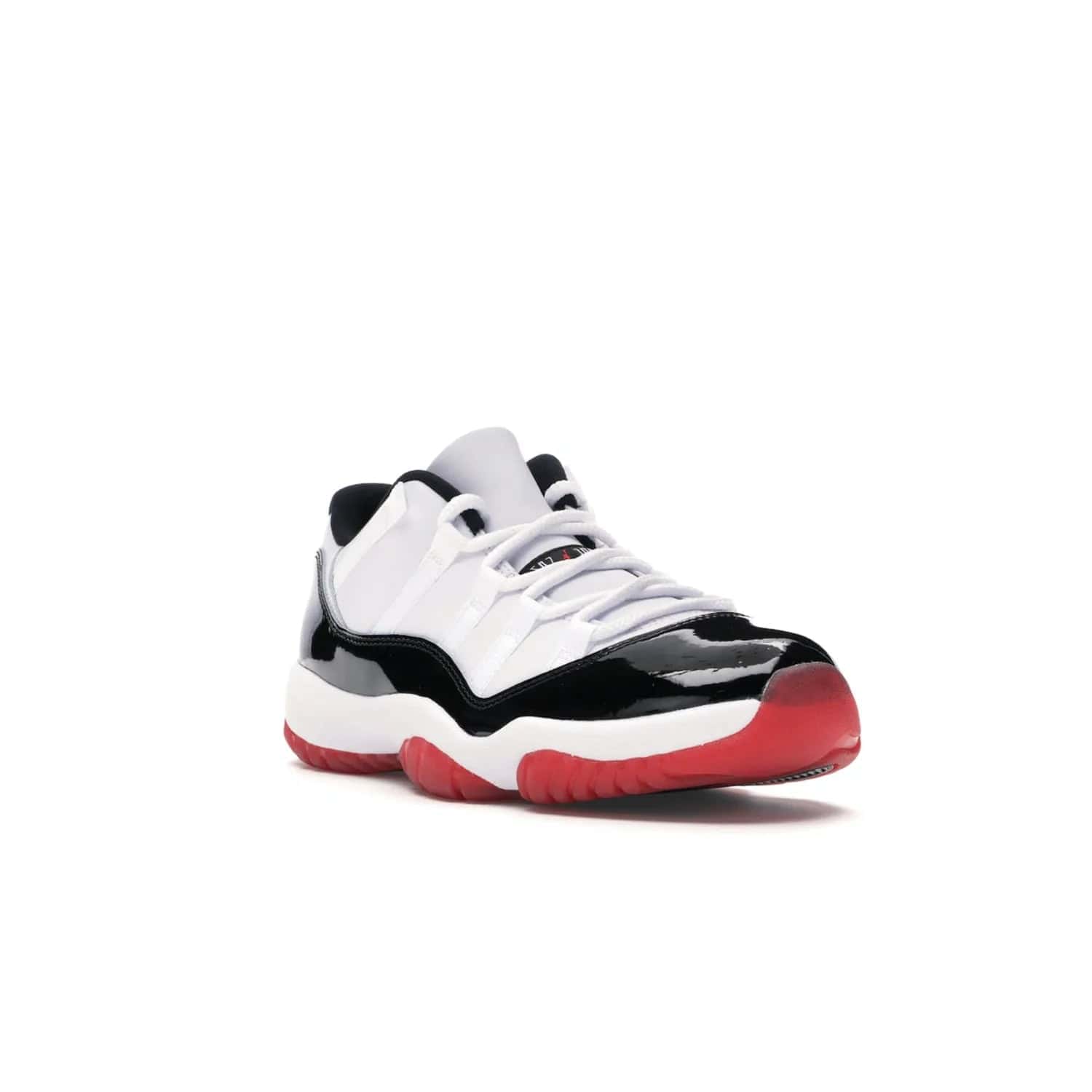 Jordan 11 Retro Low Concord Bred - Image 6 - Only at www.BallersClubKickz.com - Grab the classic Jordan 11 look with the Jordan 11 Retro Low Concord Bred. With white and black elements and the iconic red outsole of the Jordan 11 Bred, you won't miss a beat. Released in June 2020, the perfect complement to any outfit.