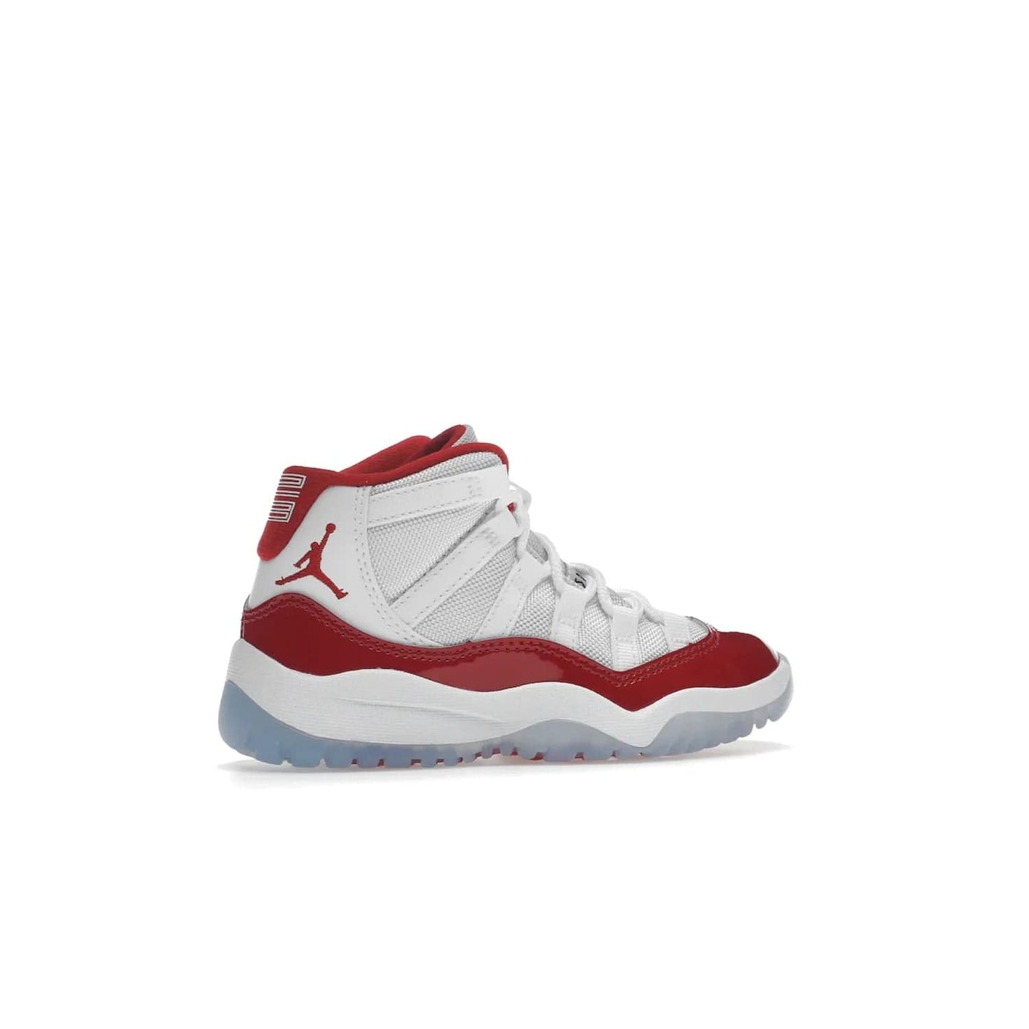Jordan 11 Retro Cherry (2022) (PS) - Image 35 - Only at www.BallersClubKickz.com - An iconic silhouette with a timeless look, the Air Jordan 11 Retro Cherry 2022 PS features a crisp White, Varsity Red and Black colorway. The upper is made of ballistic mesh, a red patent leather mudguard, '23' branding and white Phylon midsole. Get optimal cushioning and comfort on December 10th, 2022. Don't miss out.