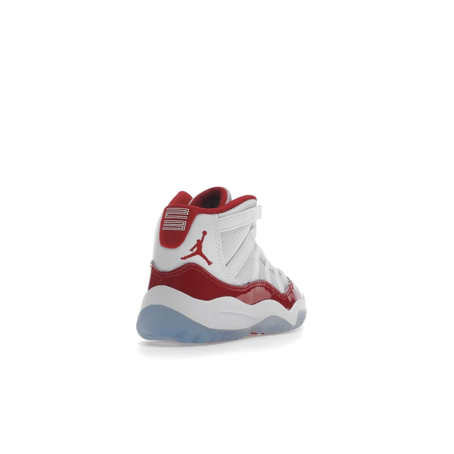 Jordan 11 Retro Cherry (2022) (PS) - Image 31 - Only at www.BallersClubKickz.com - An iconic silhouette with a timeless look, the Air Jordan 11 Retro Cherry 2022 PS features a crisp White, Varsity Red and Black colorway. The upper is made of ballistic mesh, a red patent leather mudguard, '23' branding and white Phylon midsole. Get optimal cushioning and comfort on December 10th, 2022. Don't miss out.