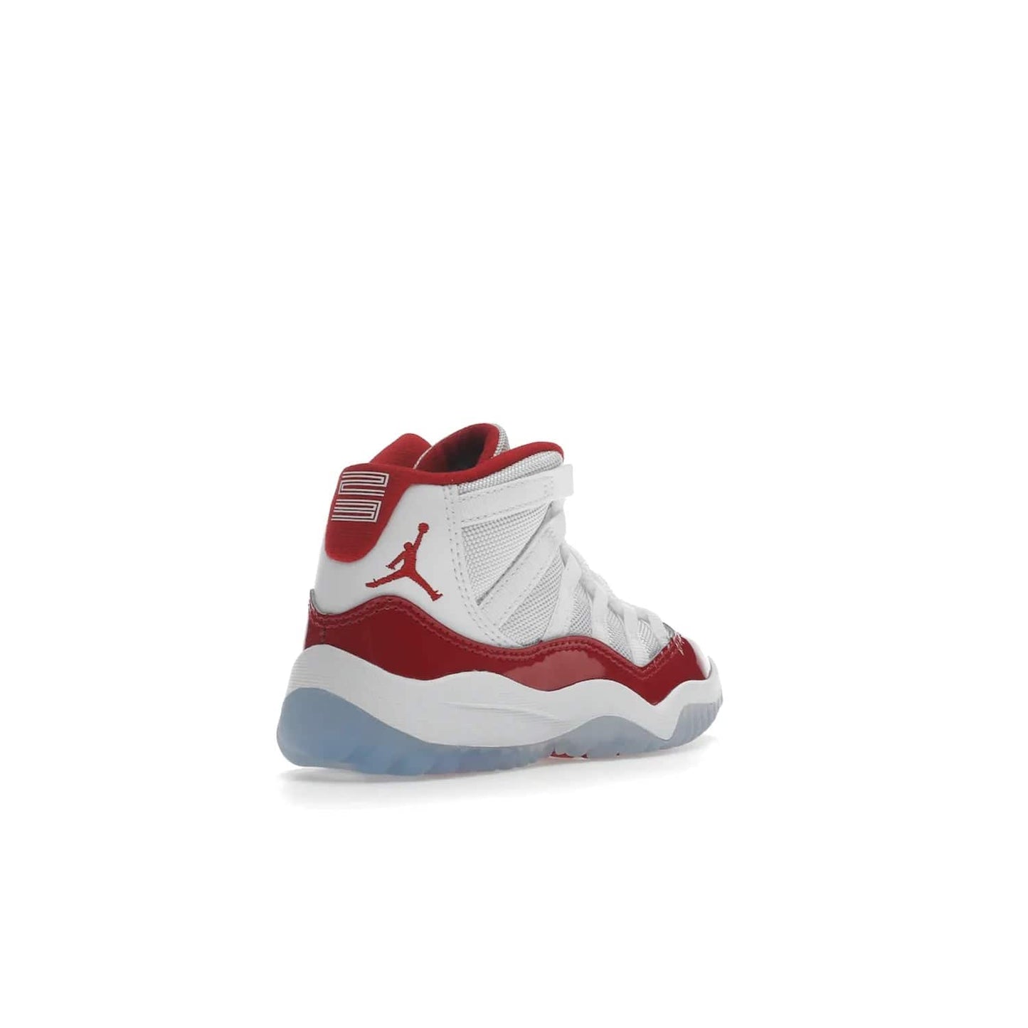 Jordan 11 Retro Cherry (2022) (PS) - Image 32 - Only at www.BallersClubKickz.com - An iconic silhouette with a timeless look, the Air Jordan 11 Retro Cherry 2022 PS features a crisp White, Varsity Red and Black colorway. The upper is made of ballistic mesh, a red patent leather mudguard, '23' branding and white Phylon midsole. Get optimal cushioning and comfort on December 10th, 2022. Don't miss out.