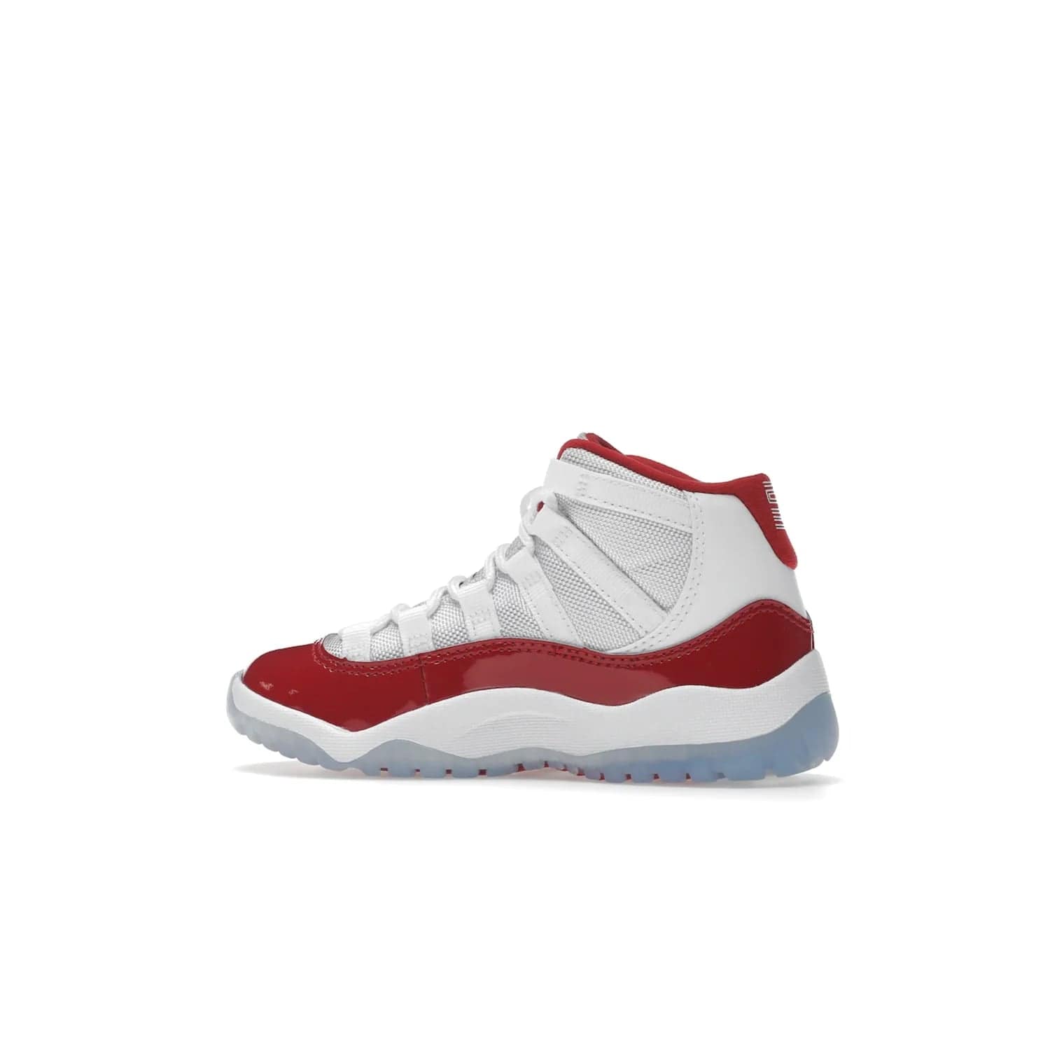 Jordan 11 Retro Cherry (2022) (PS) - Image 21 - Only at www.BallersClubKickz.com - An iconic silhouette with a timeless look, the Air Jordan 11 Retro Cherry 2022 PS features a crisp White, Varsity Red and Black colorway. The upper is made of ballistic mesh, a red patent leather mudguard, '23' branding and white Phylon midsole. Get optimal cushioning and comfort on December 10th, 2022. Don't miss out.