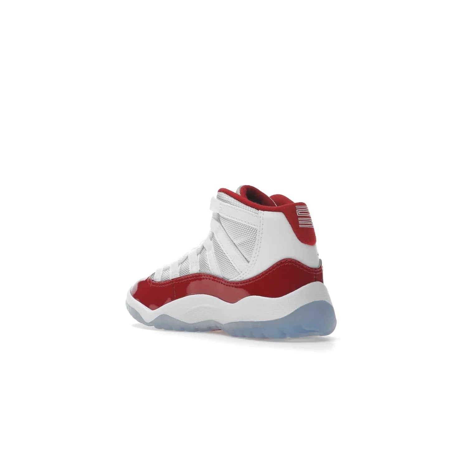 Jordan 11 Retro Cherry (2022) (PS) - Image 24 - Only at www.BallersClubKickz.com - An iconic silhouette with a timeless look, the Air Jordan 11 Retro Cherry 2022 PS features a crisp White, Varsity Red and Black colorway. The upper is made of ballistic mesh, a red patent leather mudguard, '23' branding and white Phylon midsole. Get optimal cushioning and comfort on December 10th, 2022. Don't miss out.