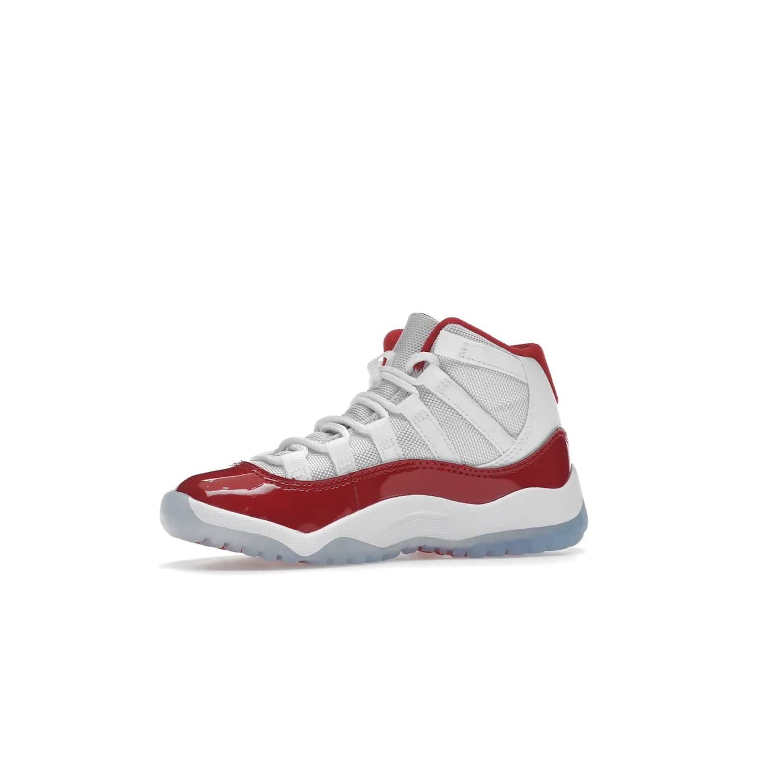 Jordan 11 Retro Cherry (2022) (PS) - Image 17 - Only at www.BallersClubKickz.com - An iconic silhouette with a timeless look, the Air Jordan 11 Retro Cherry 2022 PS features a crisp White, Varsity Red and Black colorway. The upper is made of ballistic mesh, a red patent leather mudguard, '23' branding and white Phylon midsole. Get optimal cushioning and comfort on December 10th, 2022. Don't miss out.